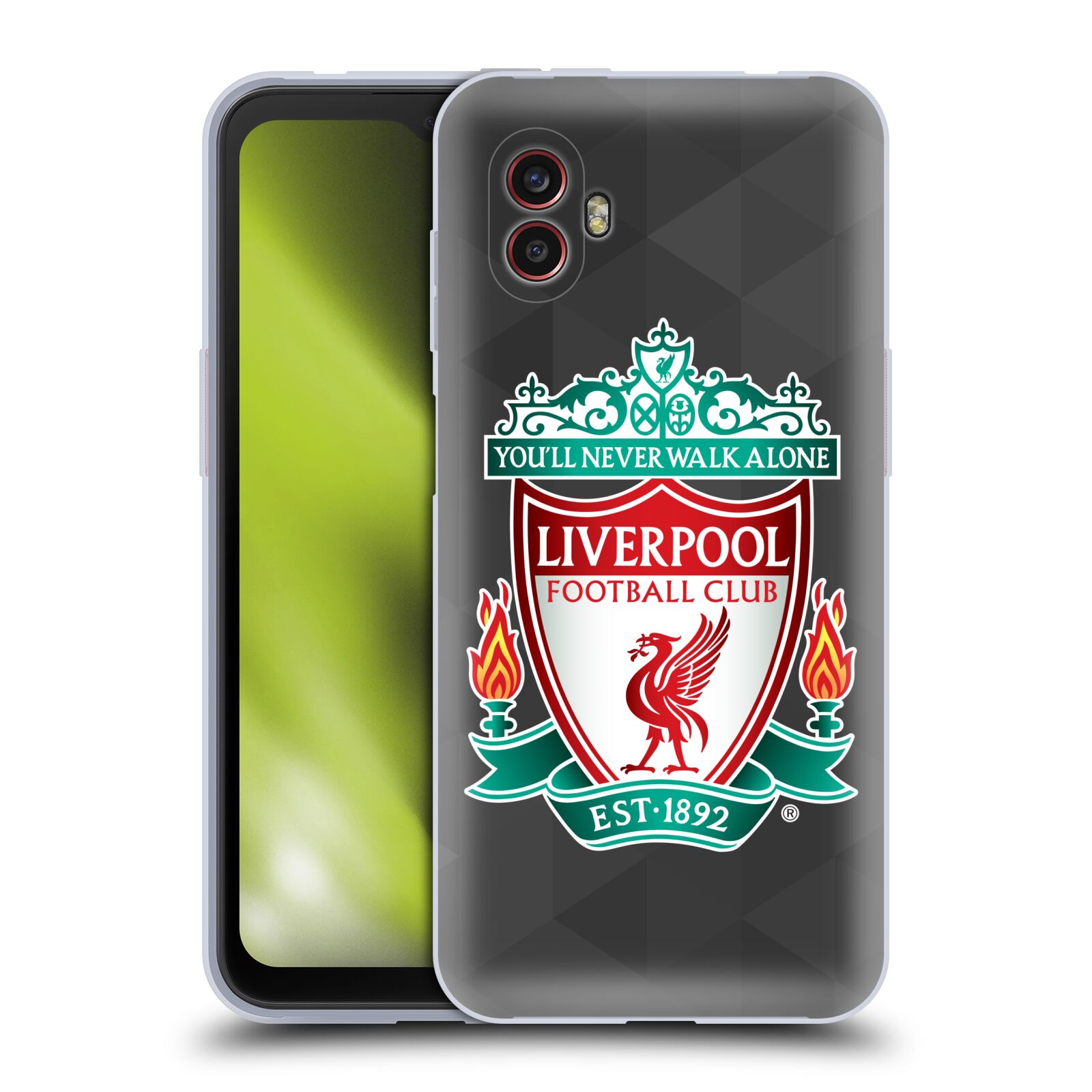 Silikonové pouzdro - Samsung Galaxy Xcover 6 Pro - Head Case - ZNAK LIVERPOOL FC OFFICIAL GEOMETRIC BLACK (Silikonový kryt, obal, pouzdro na mobilní telefon Samsung Galaxy Xcover 6 Pro s motivem ZNAK LIVERPOOL FC OFFICIAL GEOMETRIC BLACK)