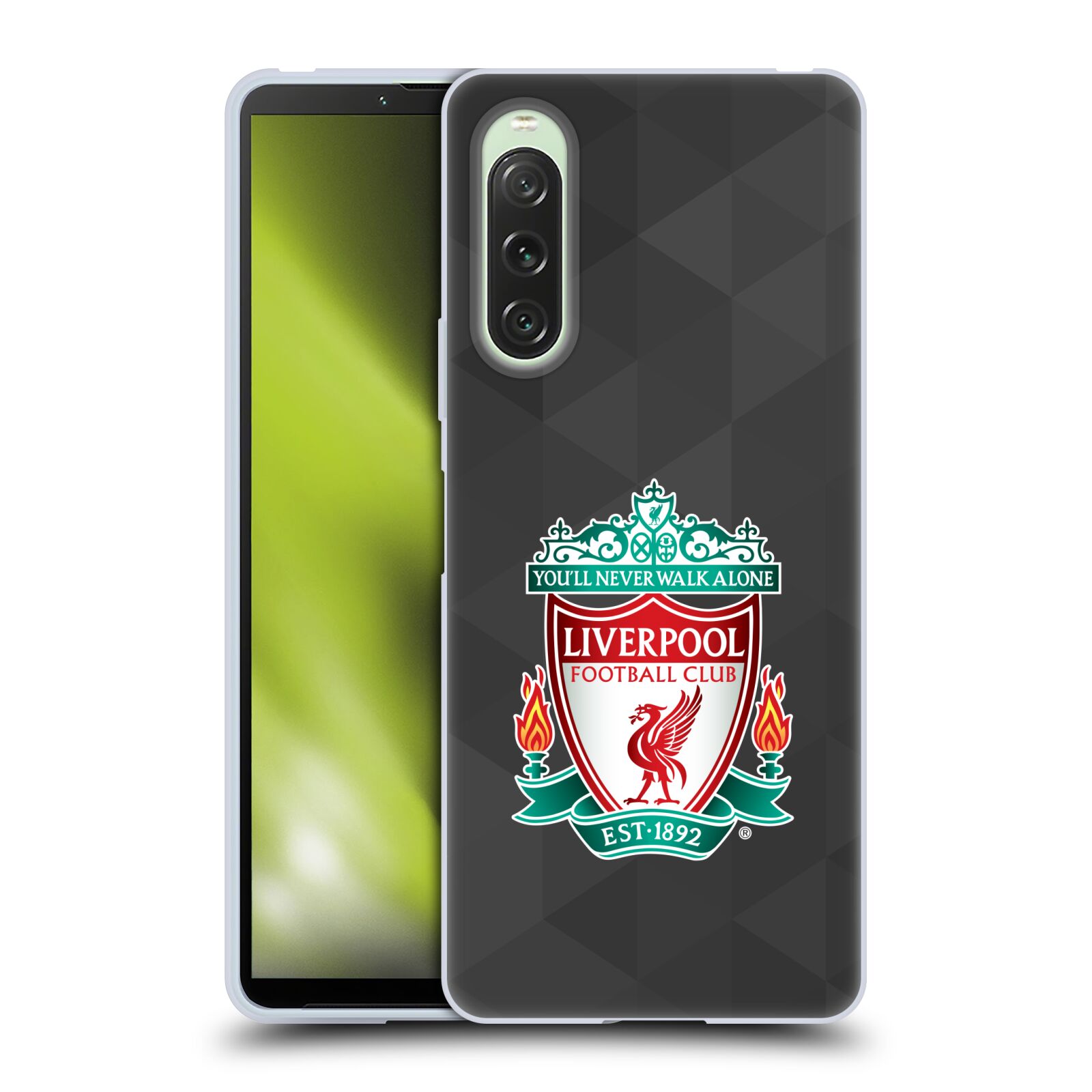 Silikonové pouzdro - Sony Xperia 10 V - Head Case - ZNAK LIVERPOOL FC OFFICIAL GEOMETRIC BLACK (Silikonový kryt, obal, pouzdro na mobilní telefon Sony Xperia 10 V s motivem ZNAK LIVERPOOL FC OFFICIAL GEOMETRIC BLACK)