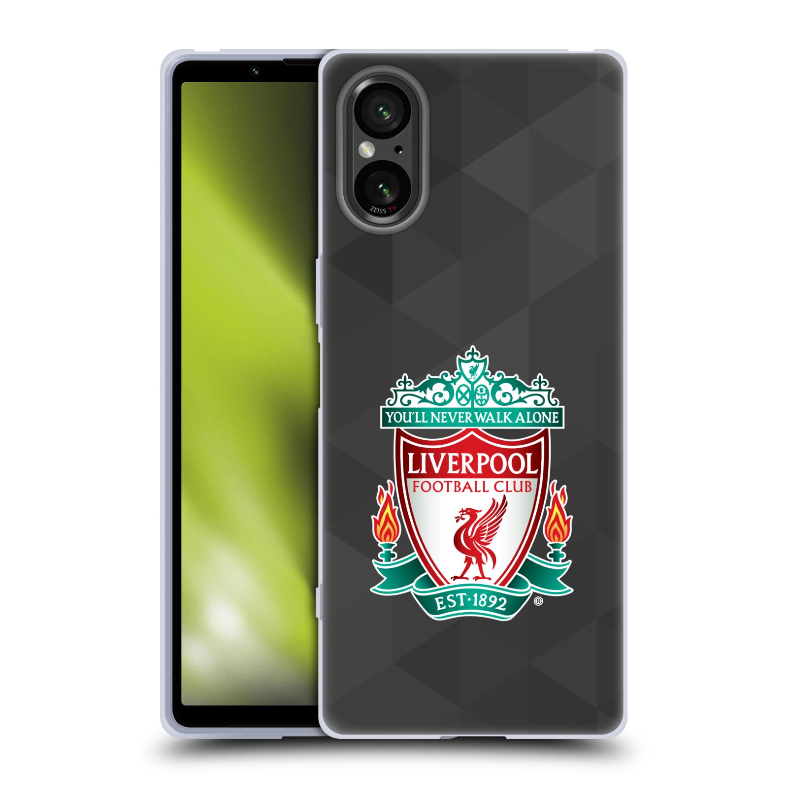 Silikonové pouzdro - Sony Xperia 5 V - Head Case - ZNAK LIVERPOOL FC OFFICIAL GEOMETRIC BLACK (Silikonový kryt, obal, pouzdro na mobilní telefon Sony Xperia 5 V s motivem ZNAK LIVERPOOL FC OFFICIAL GEOMETRIC BLACK)