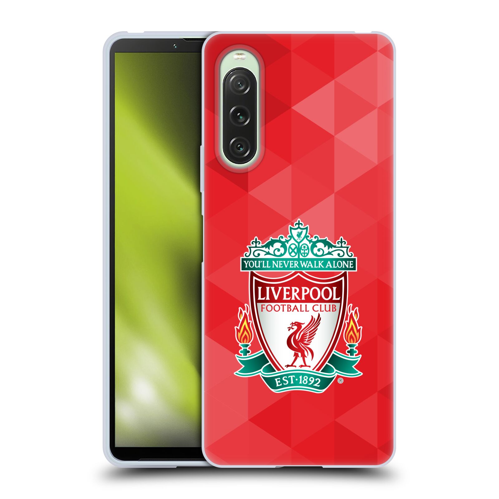 Silikonové pouzdro - Sony Xperia 10 V - Head Case - ZNAK LIVERPOOL FC OFFICIAL GEOMETRIC RED (Silikonový kryt, obal, pouzdro na mobilní telefon Sony Xperia 10 V s motivem ZNAK LIVERPOOL FC OFFICIAL GEOMETRIC RED)