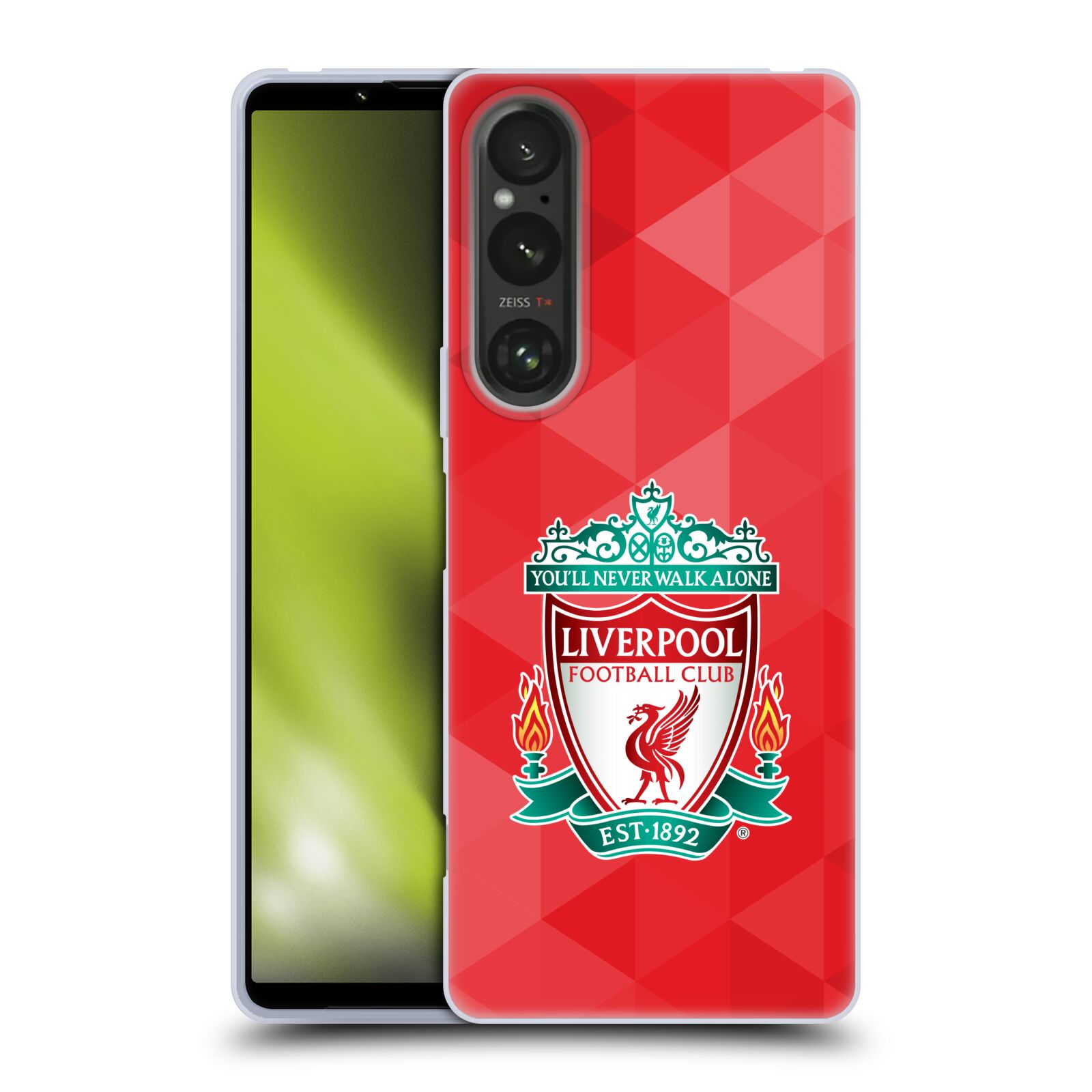 Silikonové pouzdro - Sony Xperia 1 V - Head Case - ZNAK LIVERPOOL FC OFFICIAL GEOMETRIC RED (Silikonový kryt, obal, pouzdro na mobilní telefon Sony Xperia 1 V s motivem ZNAK LIVERPOOL FC OFFICIAL GEOMETRIC RED)