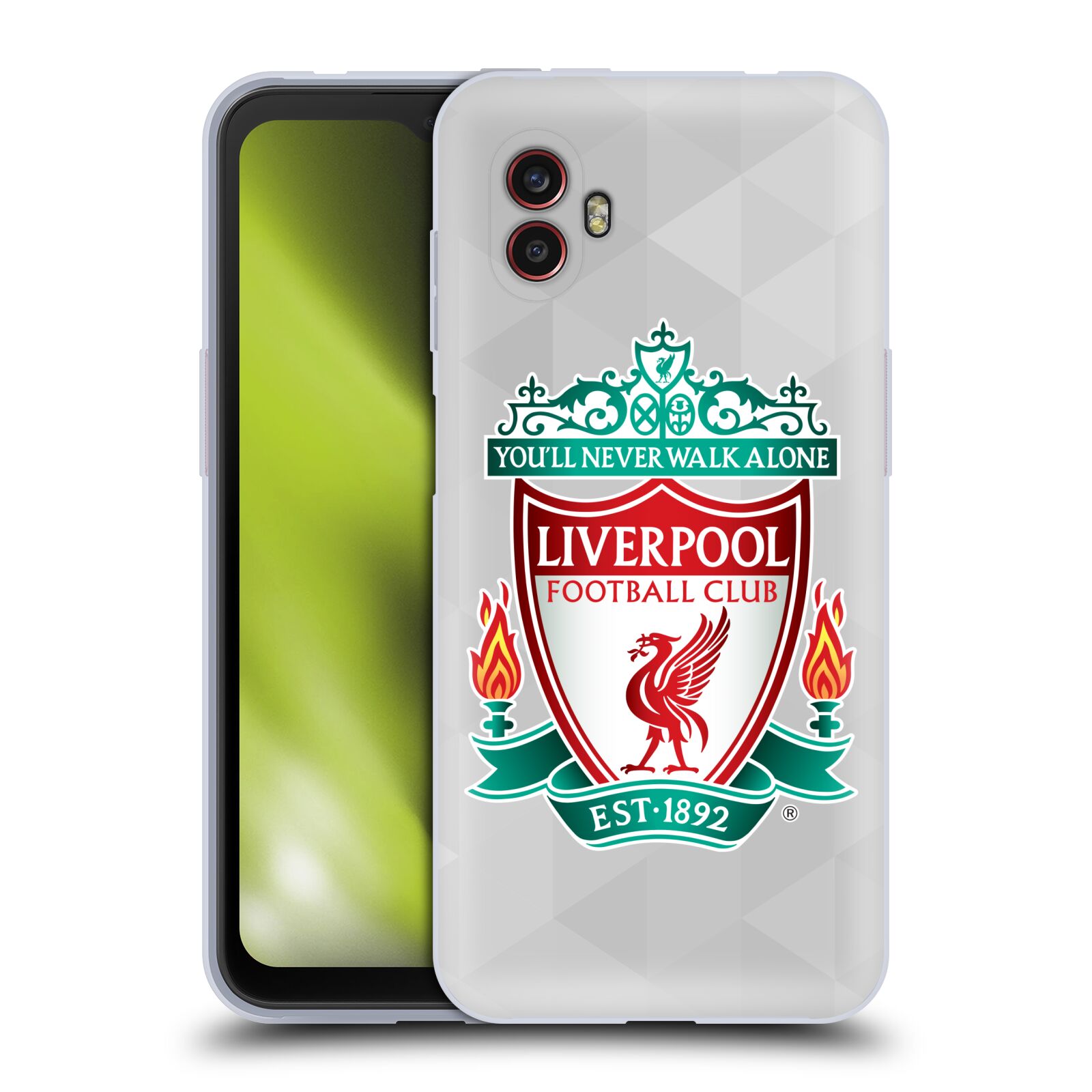 Silikonové pouzdro - Samsung Galaxy Xcover 6 Pro - Head Case - ZNAK LIVERPOOL FC OFFICIAL GEOMETRIC WHITE (Silikonový kryt, obal, pouzdro na mobilní telefon Samsung Galaxy Xcover 6 Pro s motivem ZNAK LIVERPOOL FC OFFICIAL GEOMETRIC WHITE)