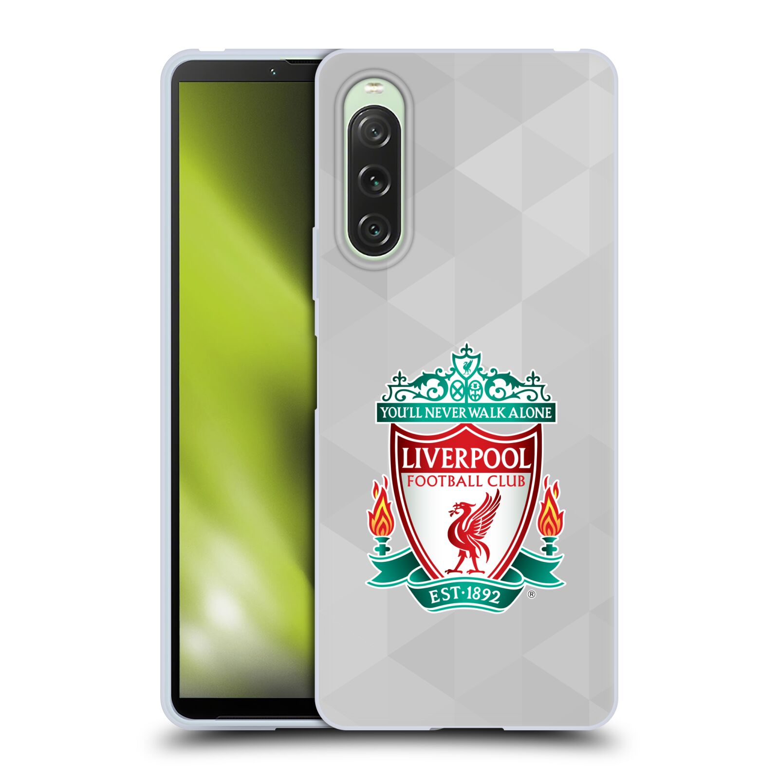 Silikonové pouzdro - Sony Xperia 10 V - Head Case - ZNAK LIVERPOOL FC OFFICIAL GEOMETRIC WHITE (Silikonový kryt, obal, pouzdro na mobilní telefon Sony Xperia 10 V s motivem ZNAK LIVERPOOL FC OFFICIAL GEOMETRIC WHITE)