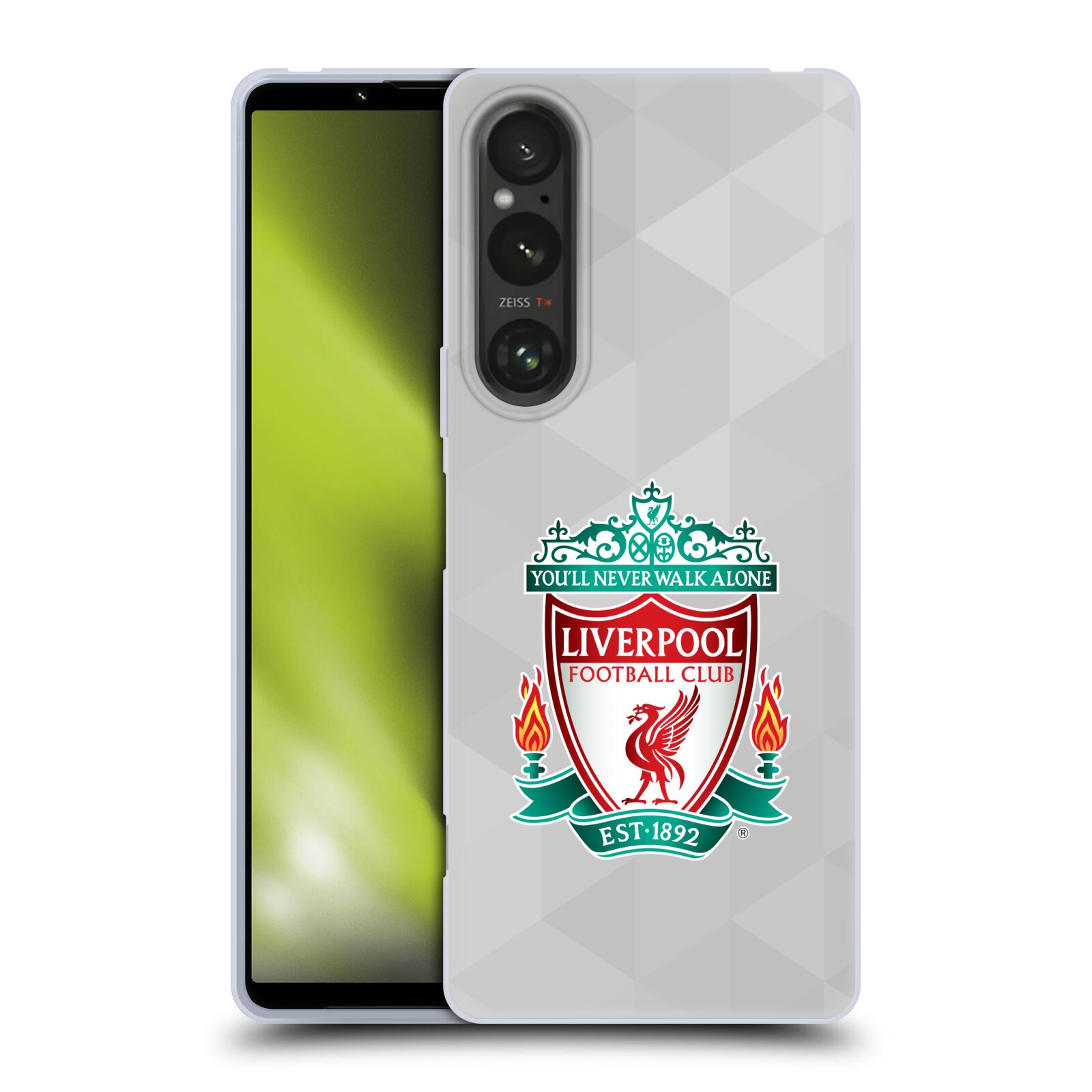 Silikonové pouzdro - Sony Xperia 1 V - Head Case - ZNAK LIVERPOOL FC OFFICIAL GEOMETRIC WHITE (Silikonový kryt, obal, pouzdro na mobilní telefon Sony Xperia 1 V s motivem ZNAK LIVERPOOL FC OFFICIAL GEOMETRIC WHITE)