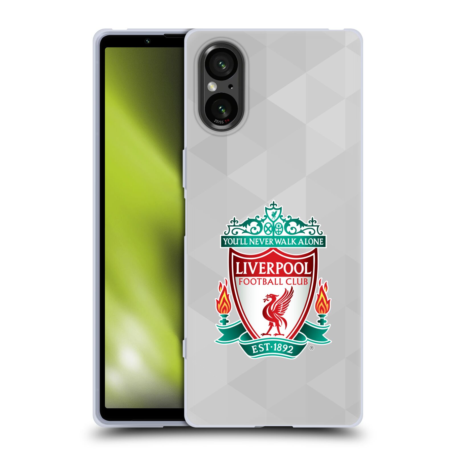 Silikonové pouzdro - Sony Xperia 5 V - Head Case - ZNAK LIVERPOOL FC OFFICIAL GEOMETRIC WHITE (Silikonový kryt, obal, pouzdro na mobilní telefon Sony Xperia 5 V s motivem ZNAK LIVERPOOL FC OFFICIAL GEOMETRIC WHITE)