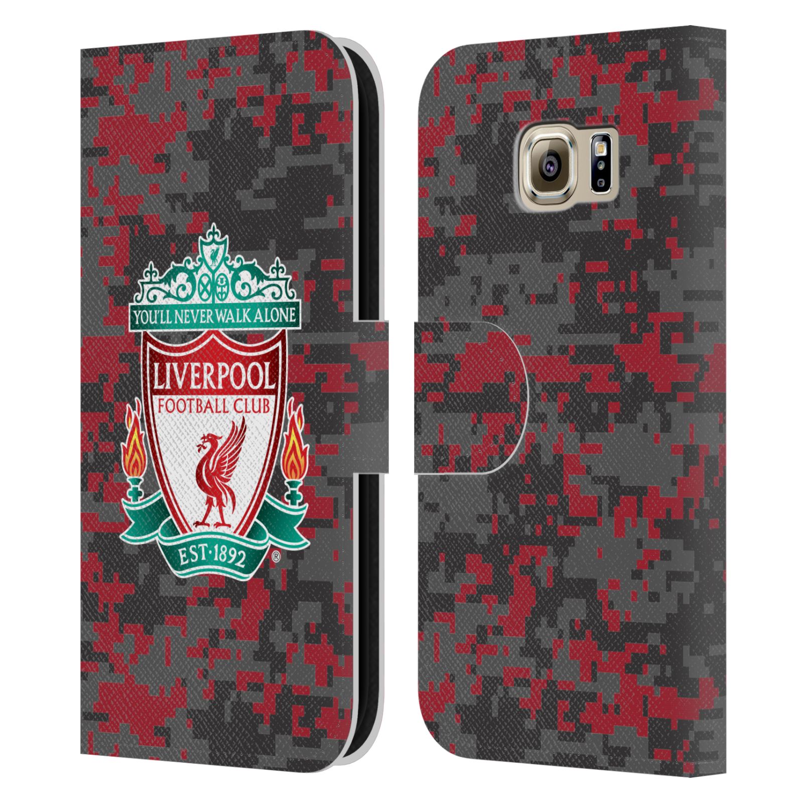 LIVERPOOL FC LFC DIGITAL CAMOUFLAGE LEATHER BOOK CASE FOR SAMSUNG ...