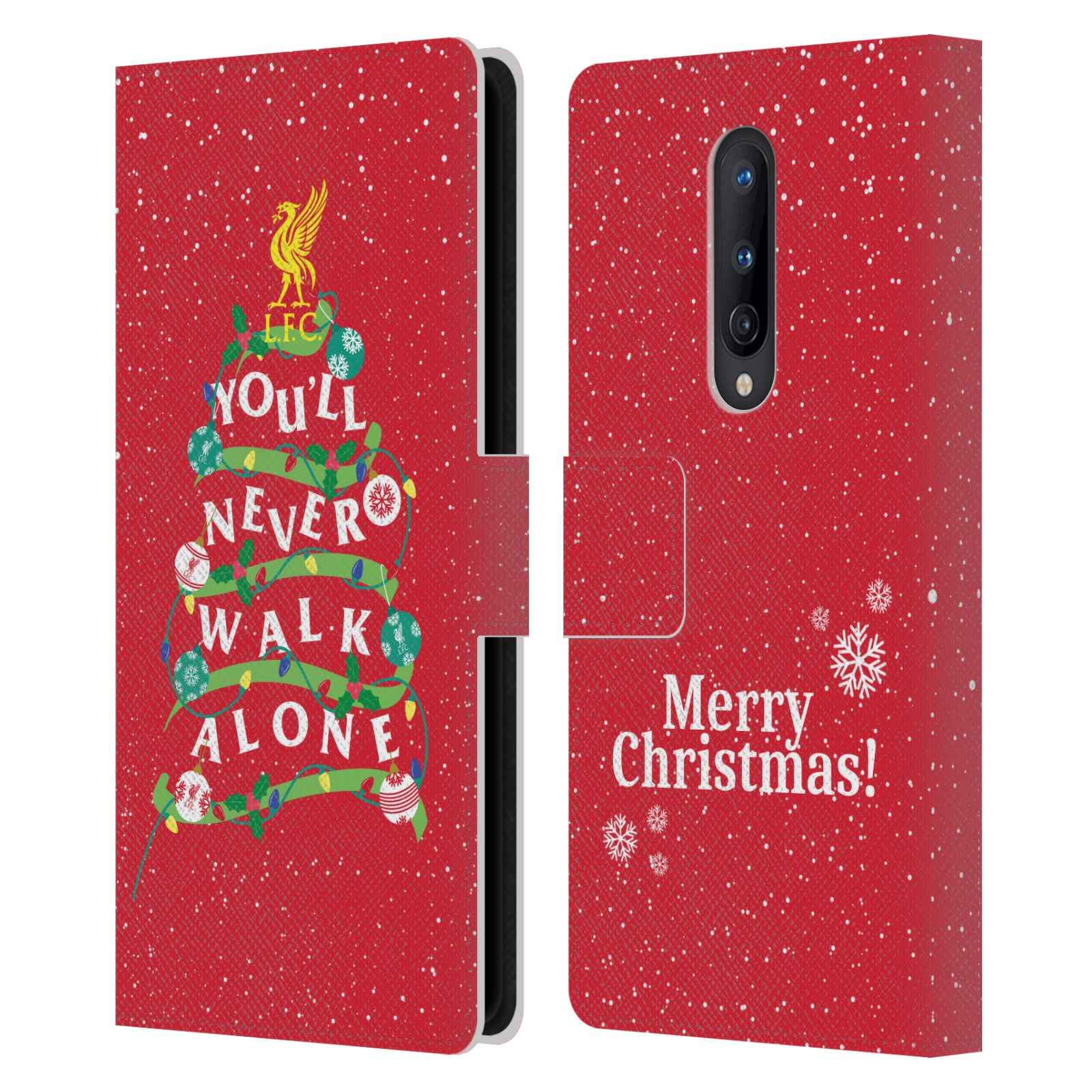 LIVERPOOL FC LFC FESTIVE CHRISTMAS PU LEATHER BOOK CASE FOR ONEPLUS PHONES - Picture 10 of 10