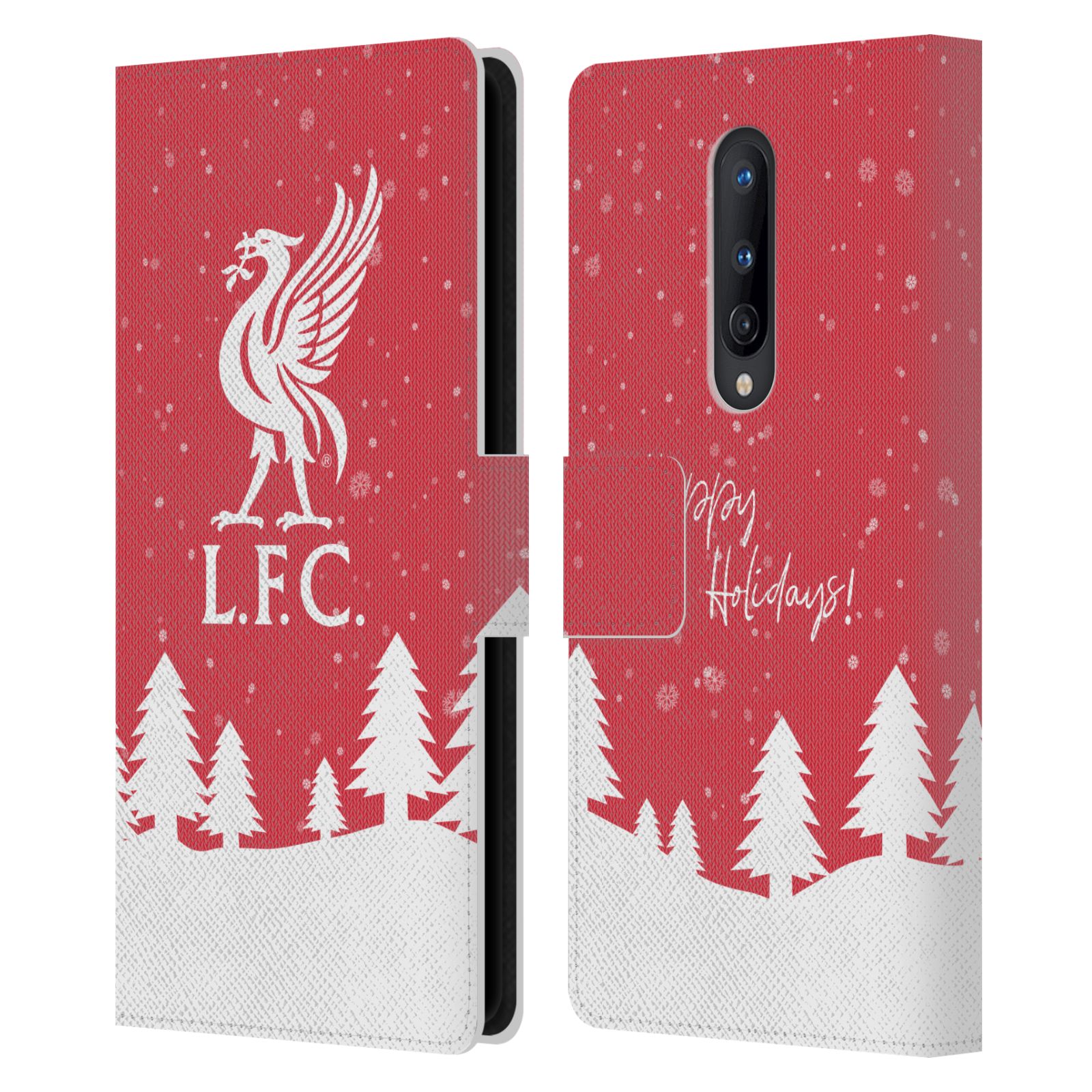 LIVERPOOL FC LFC FESTIVE CHRISTMAS PU LEATHER BOOK CASE FOR ONEPLUS PHONES - Picture 9 of 10