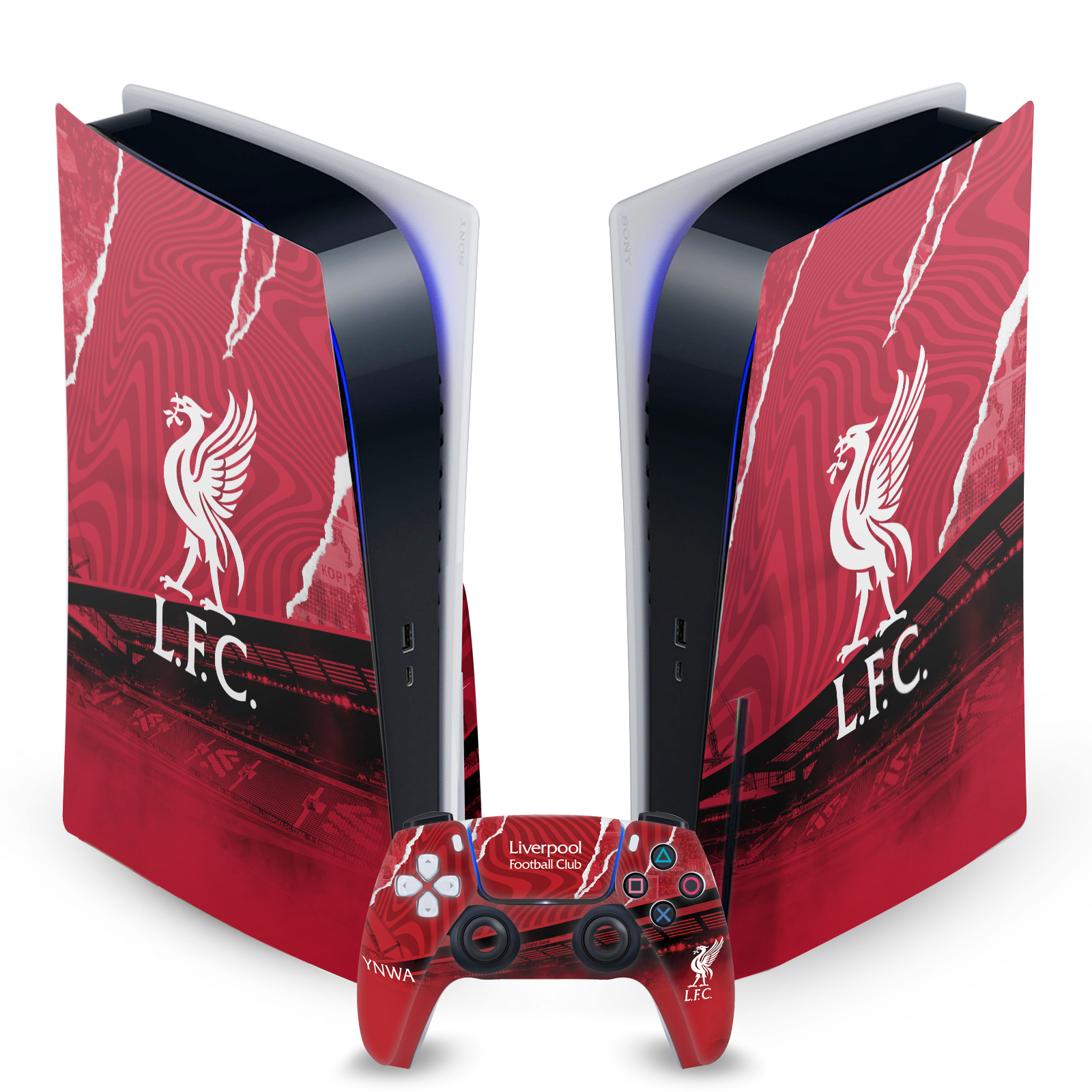 LIVERPOOL FC LFC 2023/24 VINYL SKIN DECAL FOR SONY PS5 DISC EDITION BUNDLE