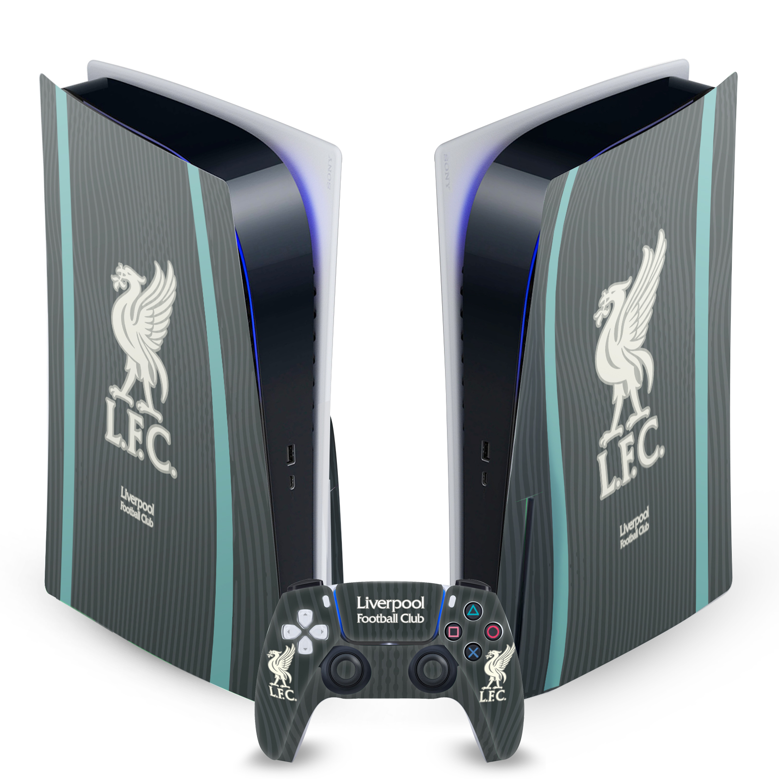 LIVERPOOL FC LFC 2024/25 VINYL SKIN DECAL FOR SONY PS5 DISC EDITION BUNDLE