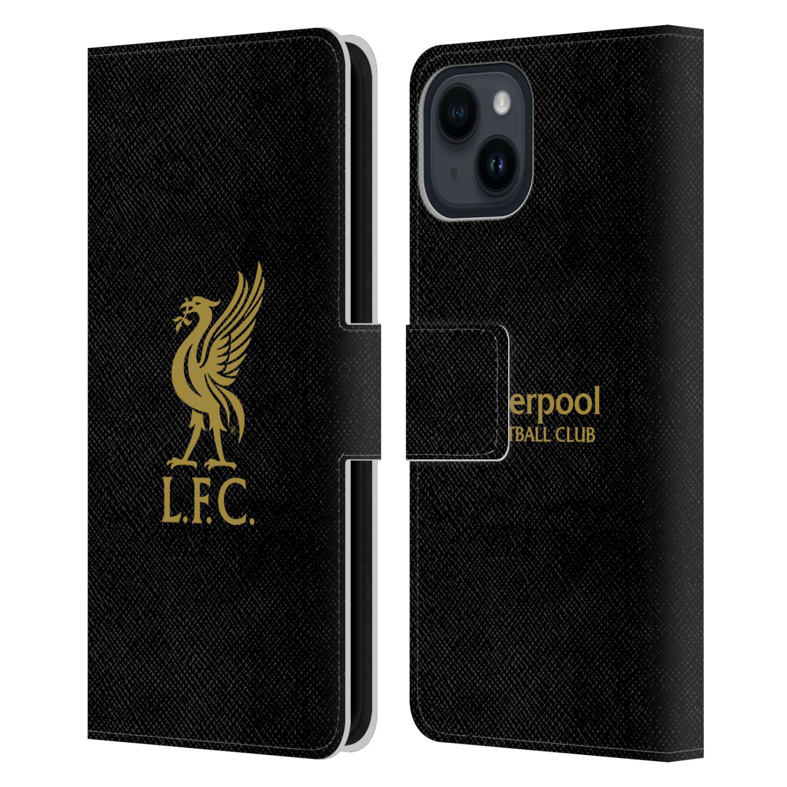 Black 2 Leather Wallet Case for iPhone 15