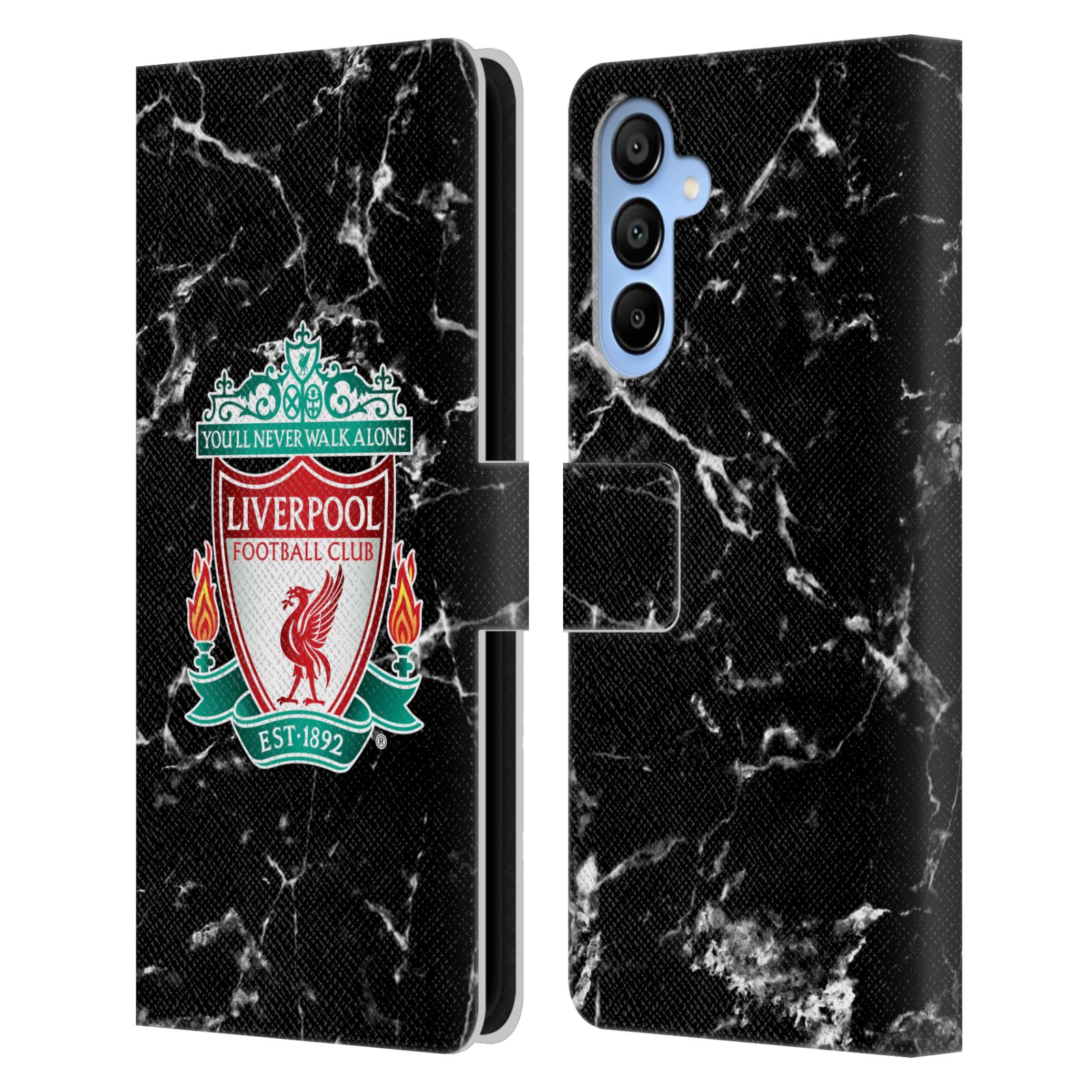 Black Crest Leather Wallet Case for Galaxy A16 5G