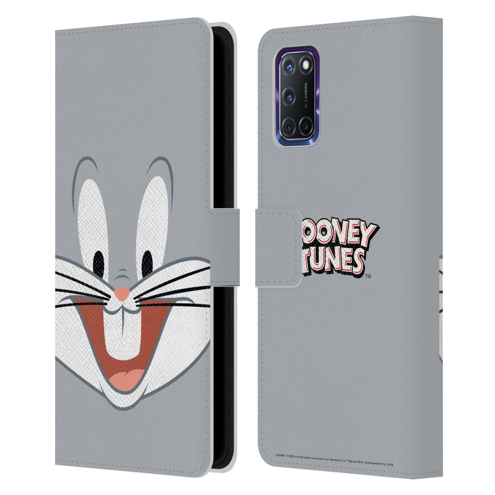 OFFICIAL LOONEY TUNES FULL FACE LEATHER BOOK WALLET CASE COVER FOR OPPO PHONES