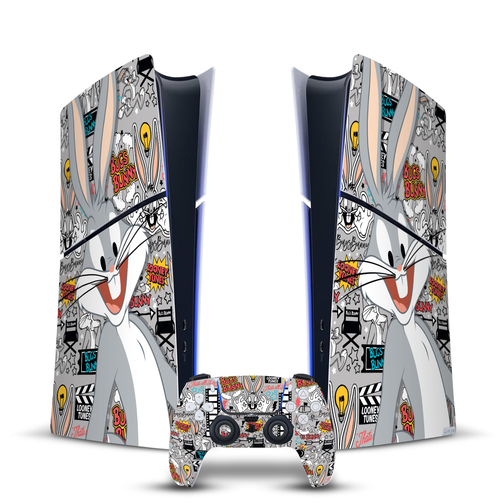 LOONEY TUNES GRAPHICS AND CHARACTERS VINYL SKIN FOR PS5 SLIM DIGITAL BUNDLE