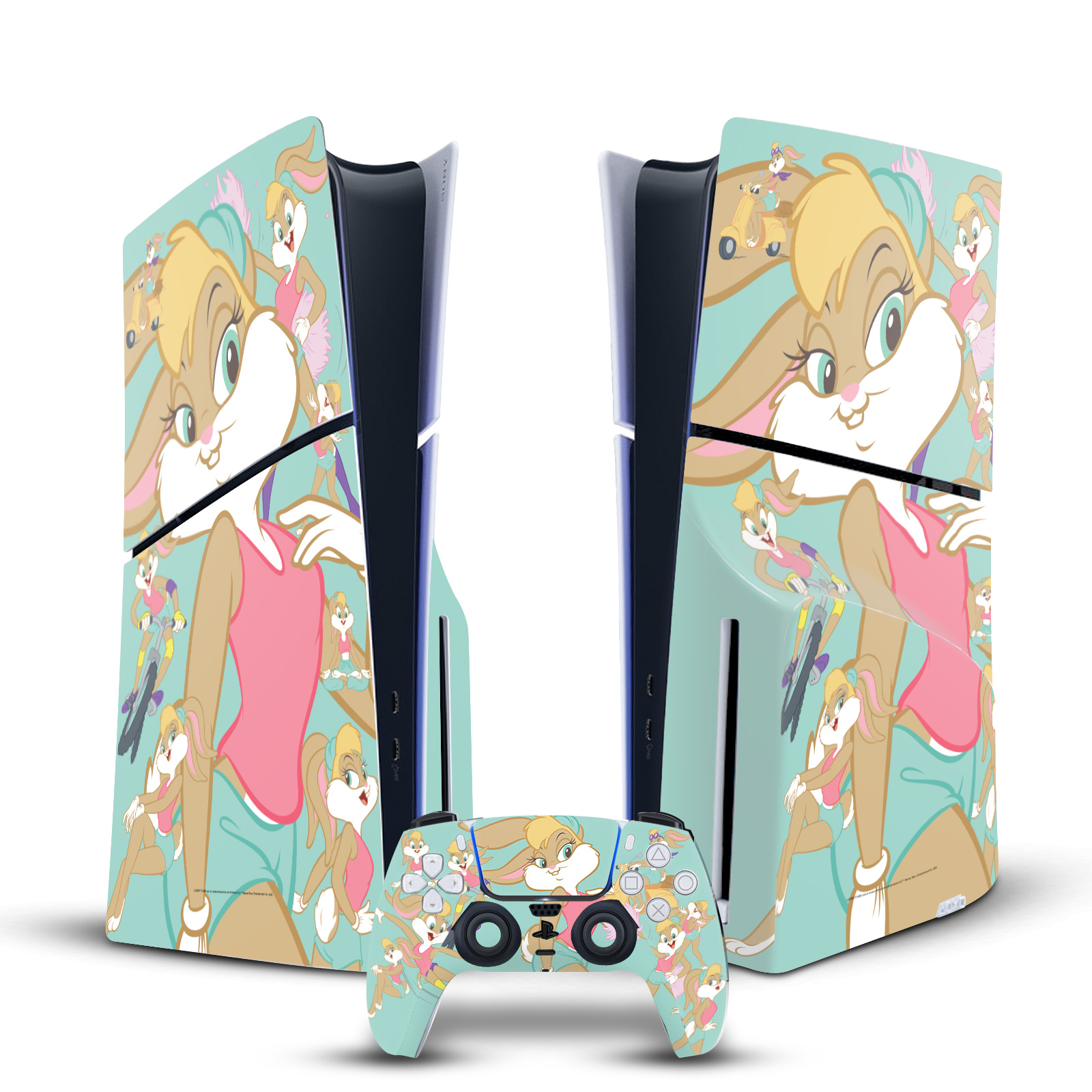 LOONEY TUNES GRAPHICS AND CHARACTERS VINYL SKIN FOR SONY PS5 SLIM DISC BUNDLE