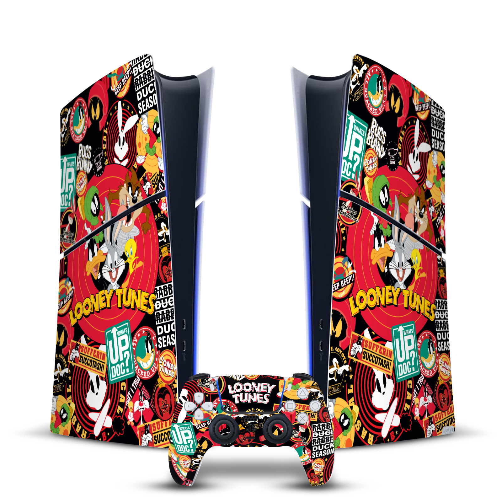 LOONEY TUNES GRAPHICS AND CHARACTERS VINYL SKIN FOR PS5 SLIM DIGITAL BUNDLE