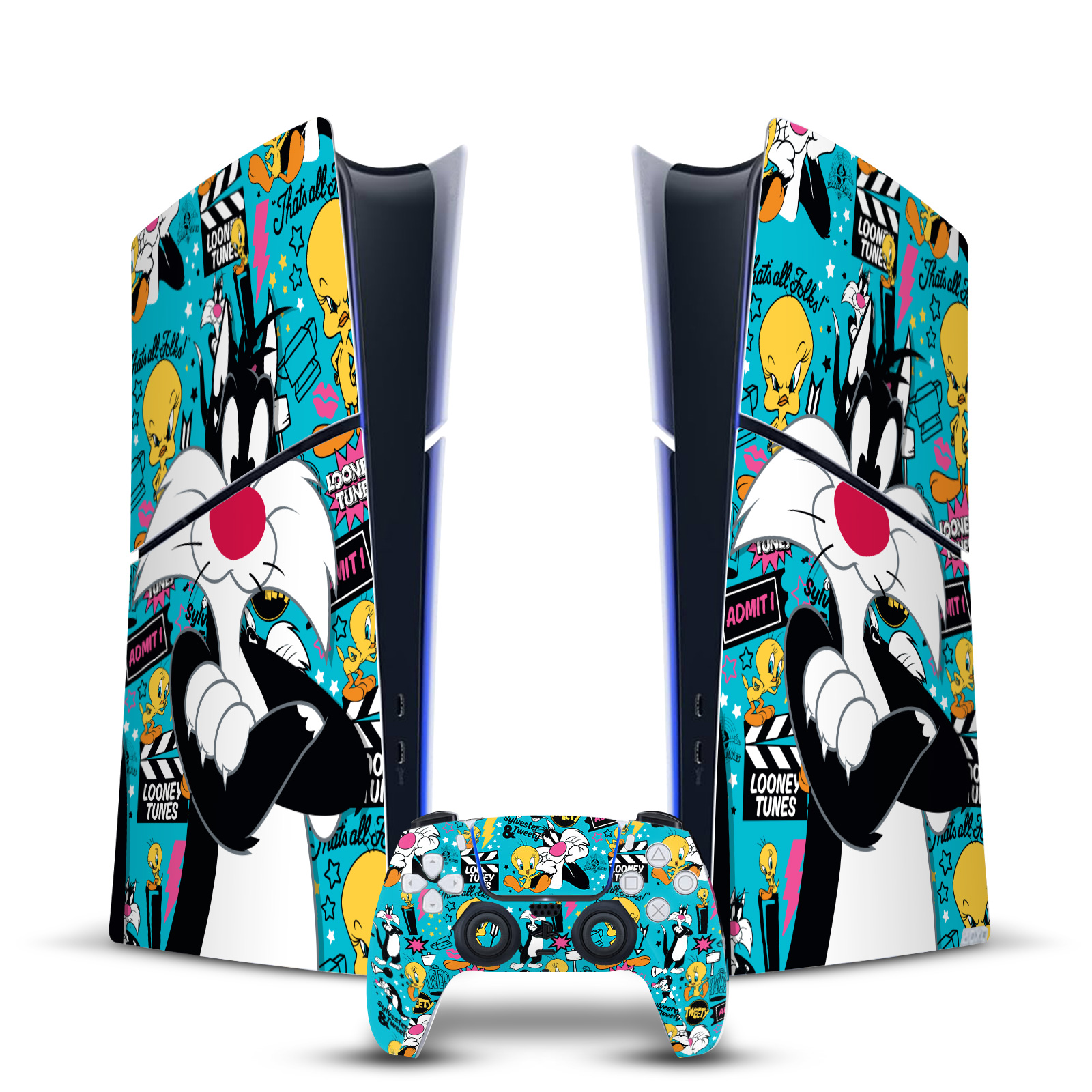 LOONEY TUNES GRAPHICS AND CHARACTERS VINYL SKIN FOR PS5 SLIM DIGITAL BUNDLE