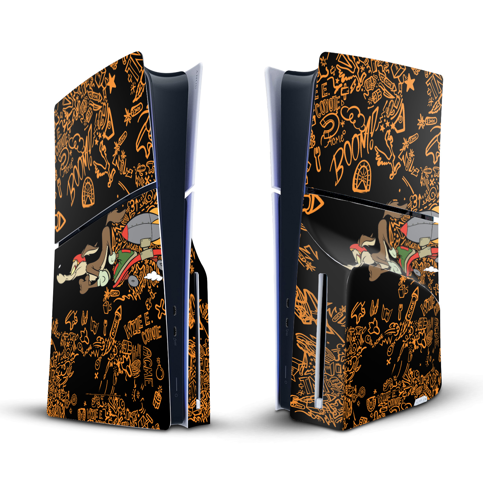 LOONEY TUNES GRAPHICS AND CHARACTERS VINYL SKIN FOR SONY PS5 SLIM DISC CONSOLE