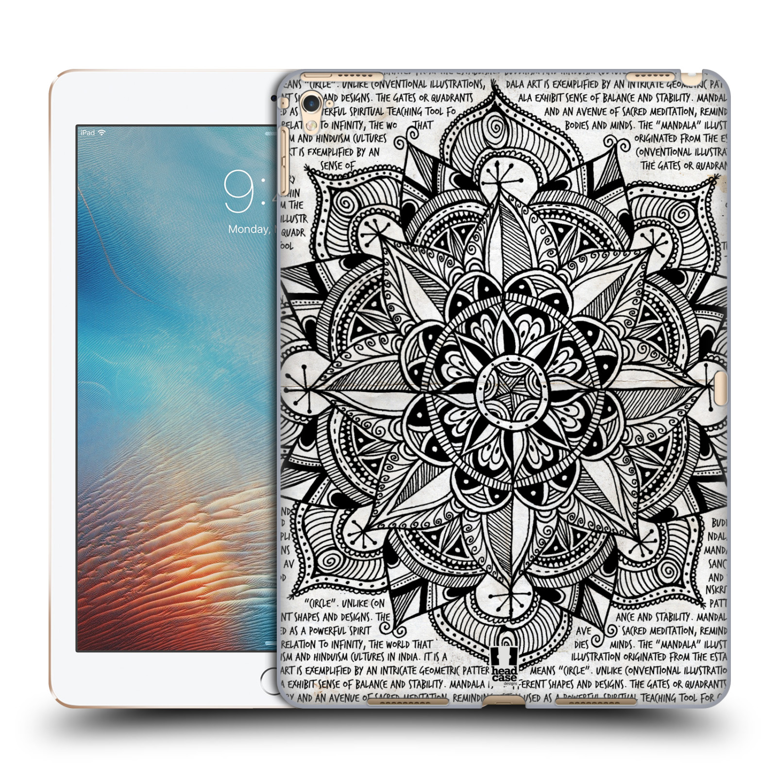 HEAD CASE DESIGNS MANDALA DOODLES HARD BACK CASE FOR APPLE IPAD PRO