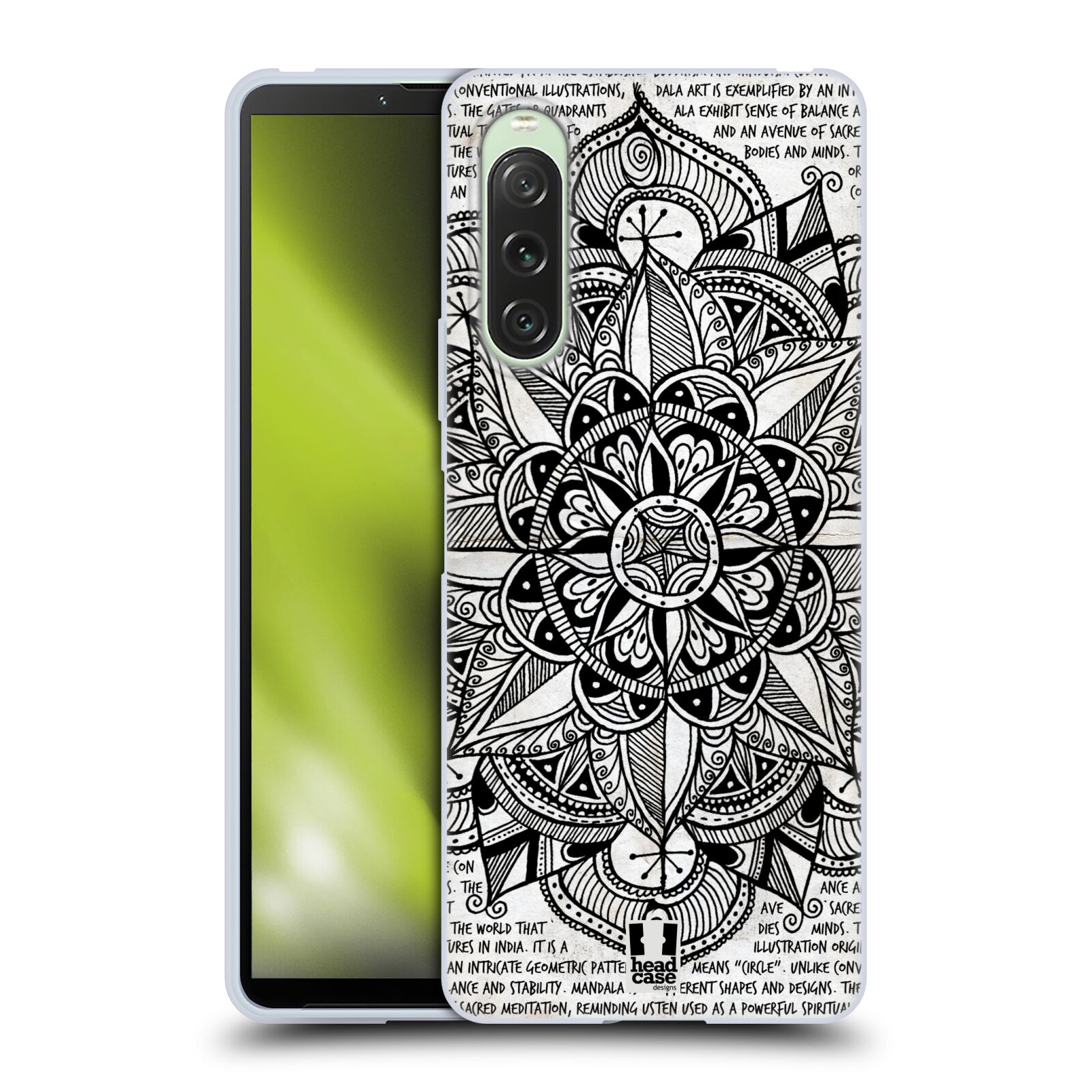 Silikonové pouzdro - Sony Xperia 10 V - Head Case - Mandala Doodle Paper (Silikonový kryt, obal, pouzdro na mobilní telefon Sony Xperia 10 V s motivem Mandala Doodle Paper)