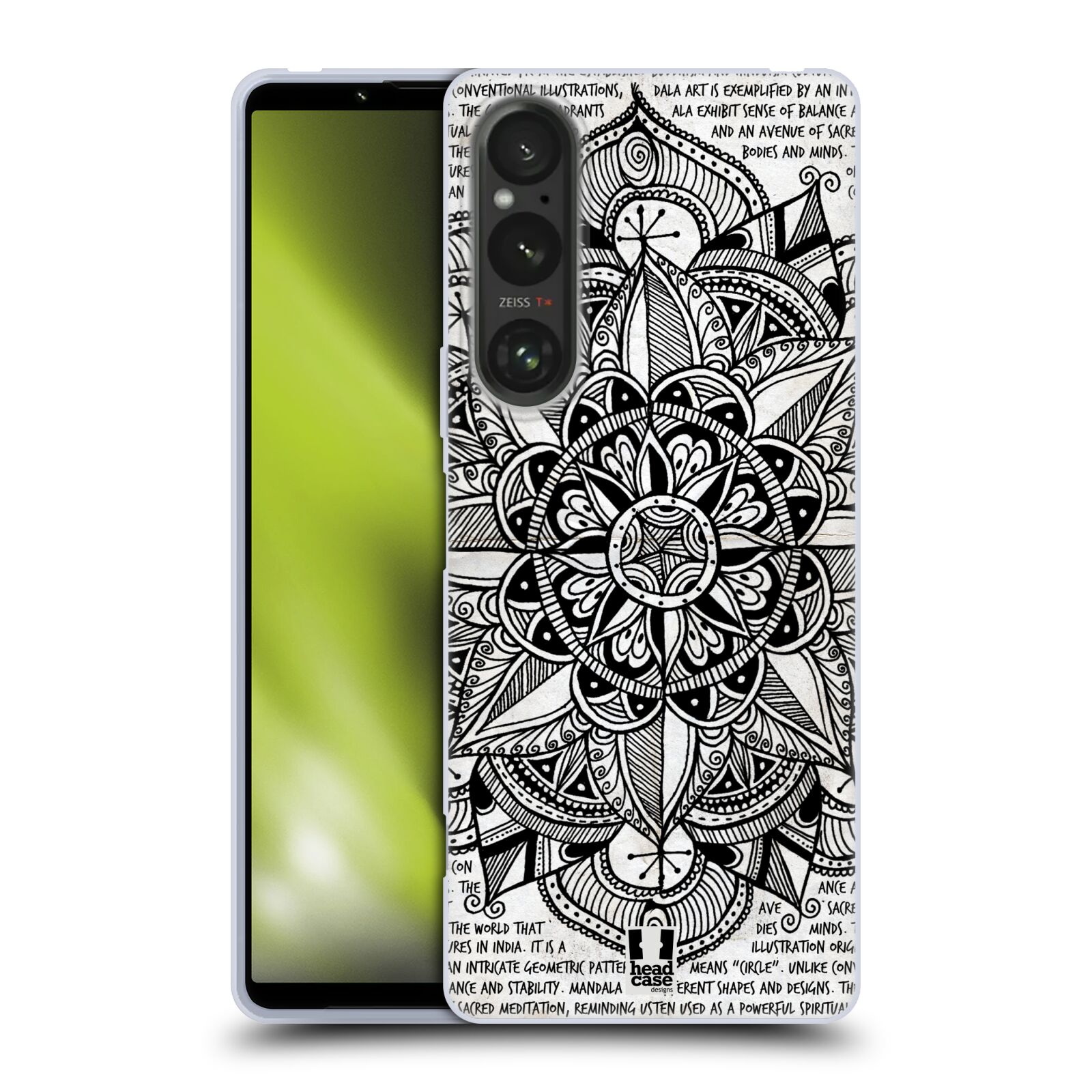 Silikonové pouzdro - Sony Xperia 1 V - Head Case - Mandala Doodle Paper (Silikonový kryt, obal, pouzdro na mobilní telefon Sony Xperia 1 V s motivem Mandala Doodle Paper)