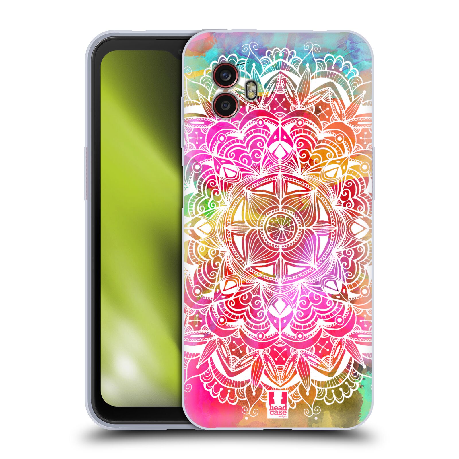 Silikonové pouzdro - Samsung Galaxy Xcover 6 Pro - Head Case - Mandala Doodle Watercolour (Silikonový kryt, obal, pouzdro na mobilní telefon Samsung Galaxy Xcover 6 Pro s motivem Mandala Doodle Watercolour)