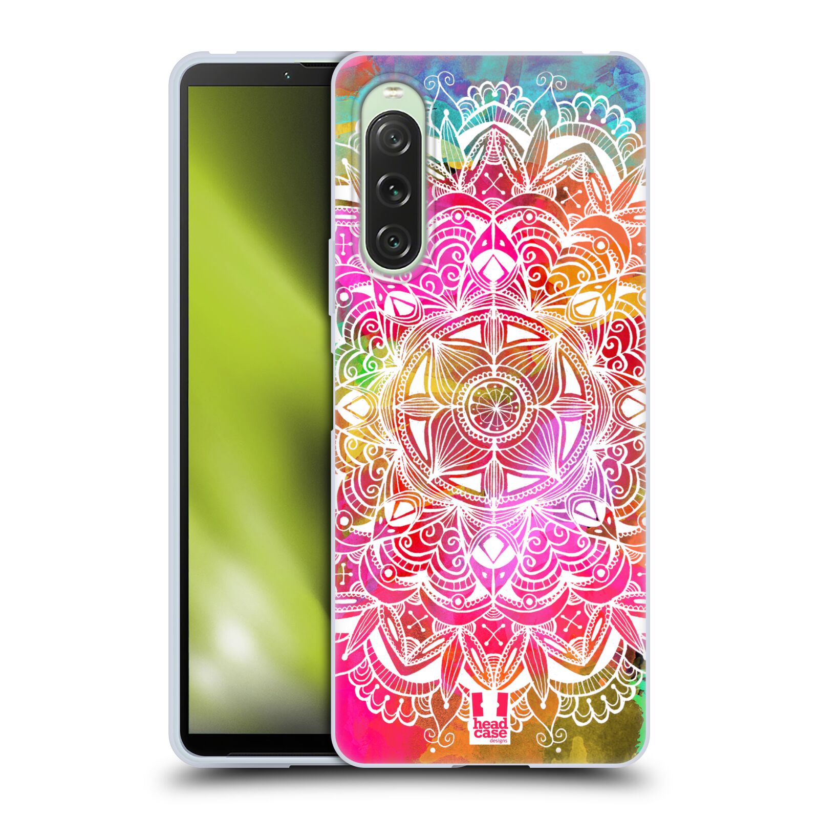 Silikonové pouzdro - Sony Xperia 10 V - Head Case - Mandala Doodle Watercolour (Silikonový kryt, obal, pouzdro na mobilní telefon Sony Xperia 10 V s motivem Mandala Doodle Watercolour)