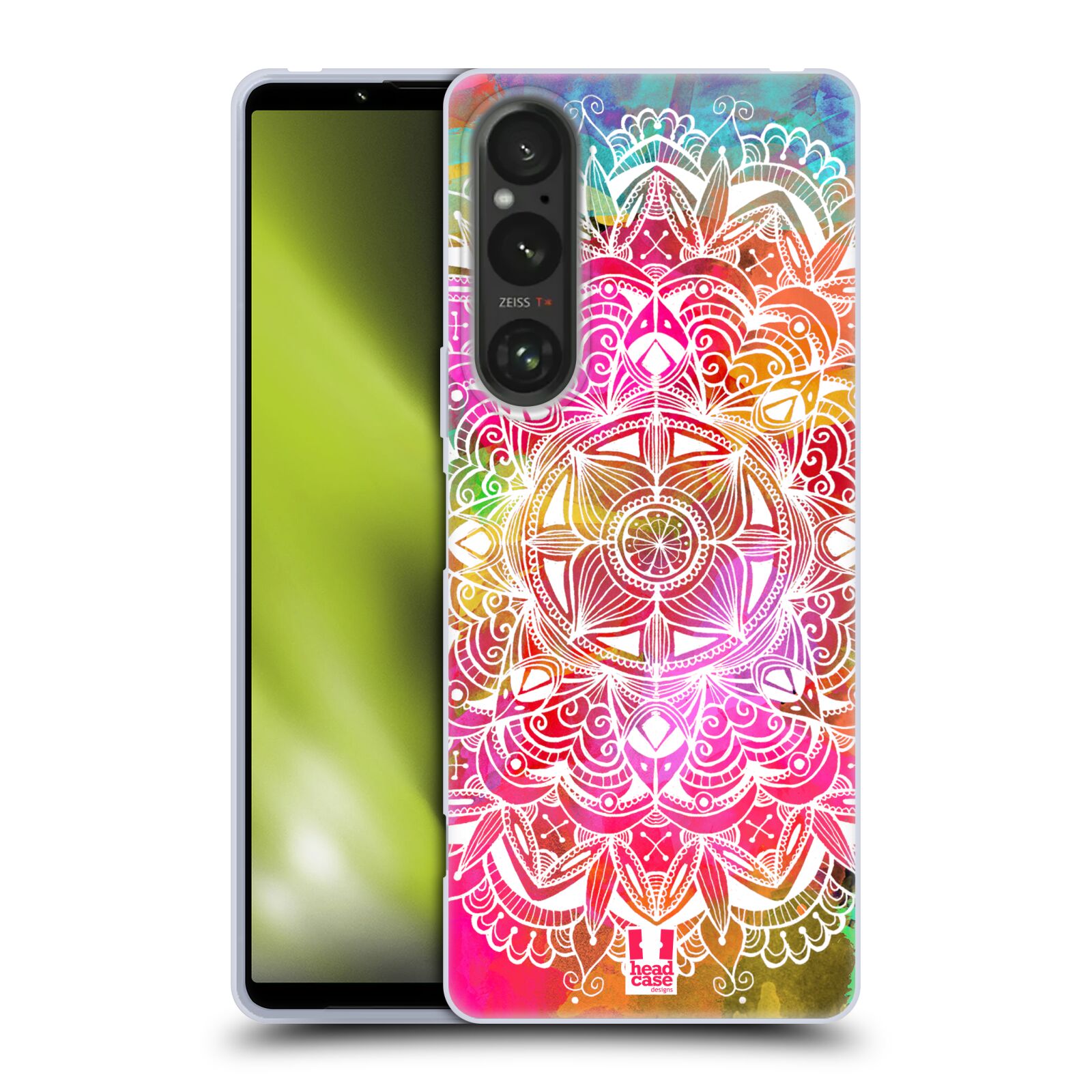 Silikonové pouzdro - Sony Xperia 1 V - Head Case - Mandala Doodle Watercolour (Silikonový kryt, obal, pouzdro na mobilní telefon Sony Xperia 1 V s motivem Mandala Doodle Watercolour)