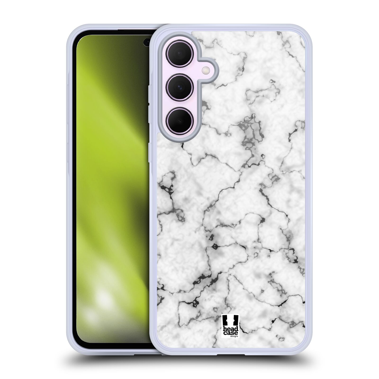 Silikonové lesklé pouzdro na mobil Samsung Galaxy A35 5G - Head Case - Bílý mramor (Lesklý silikonový kryt či obal na mobilní telefon s motivem Bílý mramor pro Samsung Galaxy A35 5G)