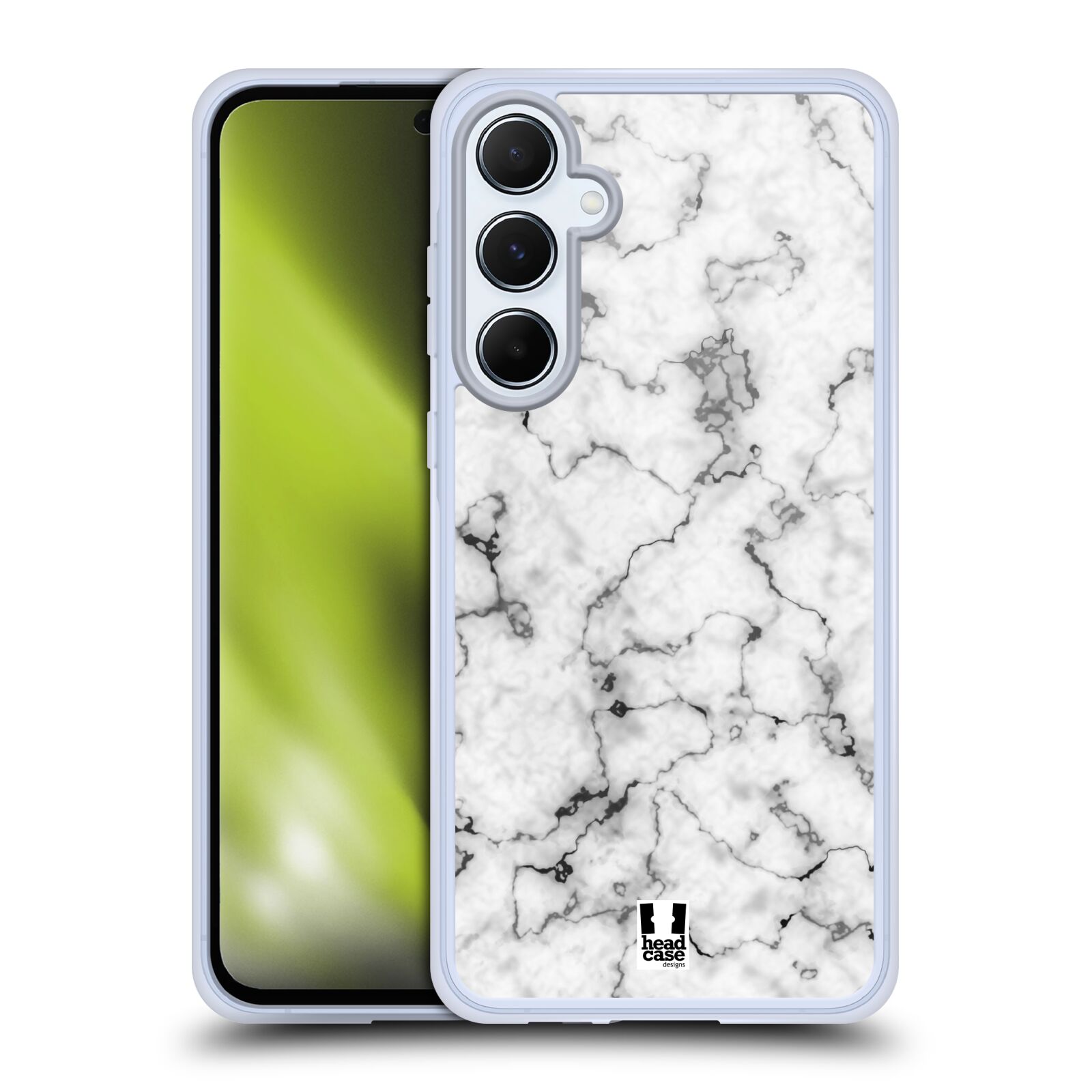 Silikonové lesklé pouzdro na mobil Samsung Galaxy A55 5G - Head Case - Bílý mramor (Lesklý silikonový kryt či obal na mobilní telefon s motivem Bílý mramor pro Samsung Galaxy A55 5G)