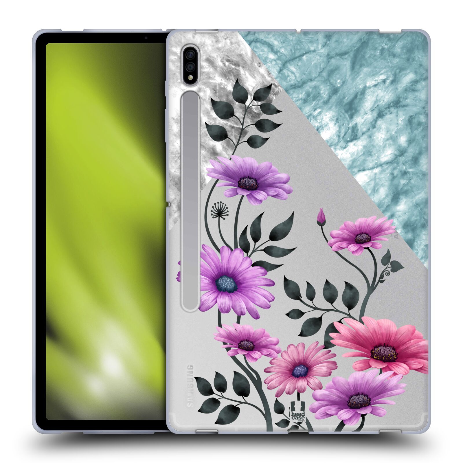 HEAD CASE DESIGNS MARBLE & FLORALS SOFT GEL CASE FOR SAMSUNG TABLETS 1 - Picture 8 of 10