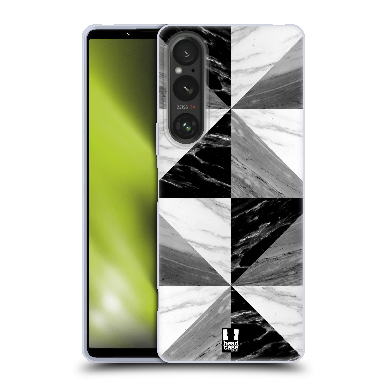 Silikonové pouzdro - Sony Xperia 1 V - Head Case - Mramor triangl (Silikonový kryt či obal na mobilní telefon s motivem Mramor triangl pro Sony Xperia 1 V)