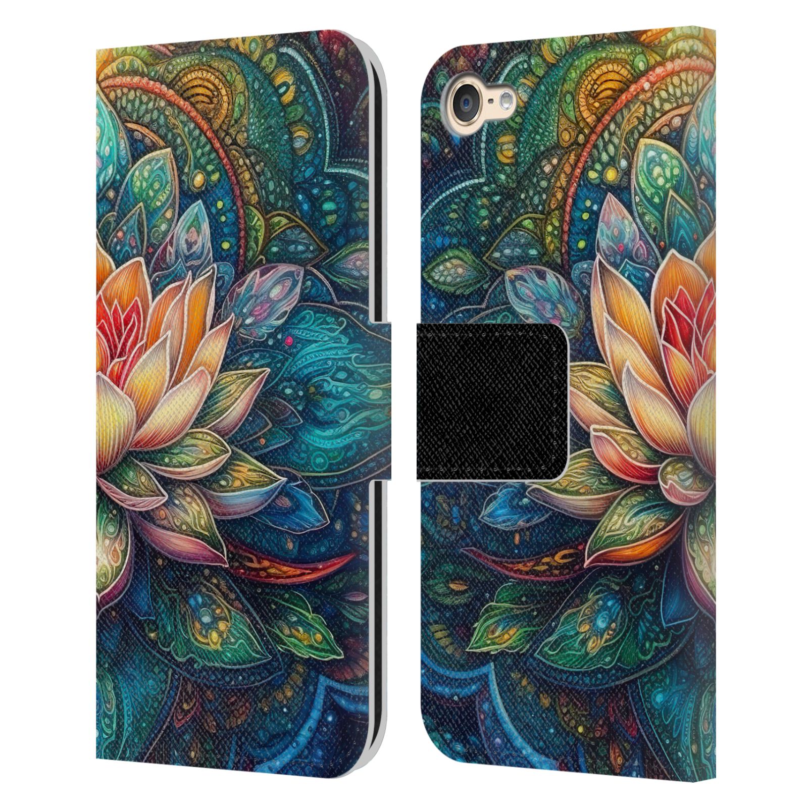 MARK ASHKENAZI MULTICOLOR FLORALS LEATHER BOOK CASE FOR APPLE iPOD TOUCH MP3 - Picture 8 of 12