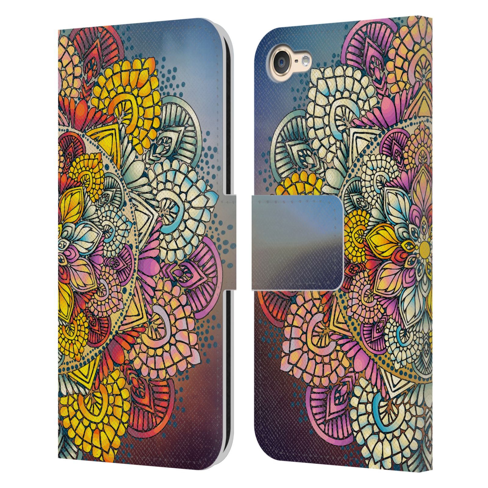 MARK ASHKENAZI MULTICOLOR FLORALS LEATHER BOOK CASE FOR APPLE iPOD TOUCH MP3 - Picture 9 of 12
