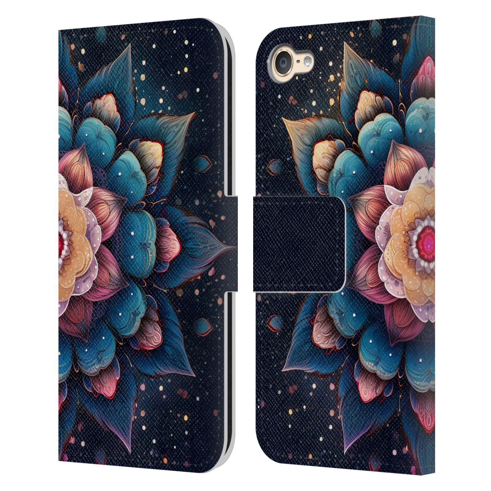 MARK ASHKENAZI MULTICOLOR FLORALS LEATHER BOOK CASE FOR APPLE iPOD TOUCH MP3 - Picture 10 of 12