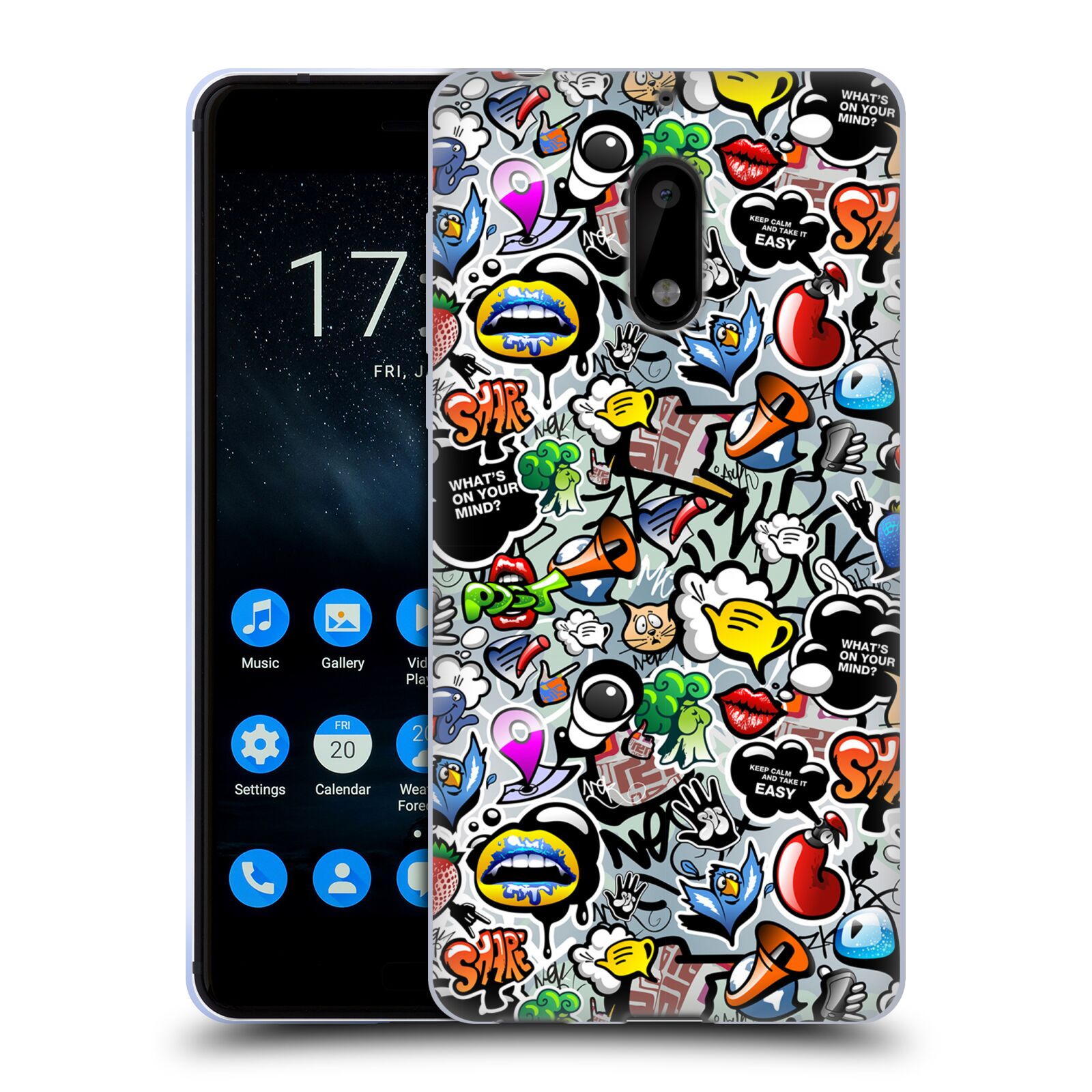 FUNDA GEL SUAVE GRAFFITI MARCA OFICIAL ASHKENAZI PARA TELÉFONOS NOKIA 1 - Imagen 12 de 13