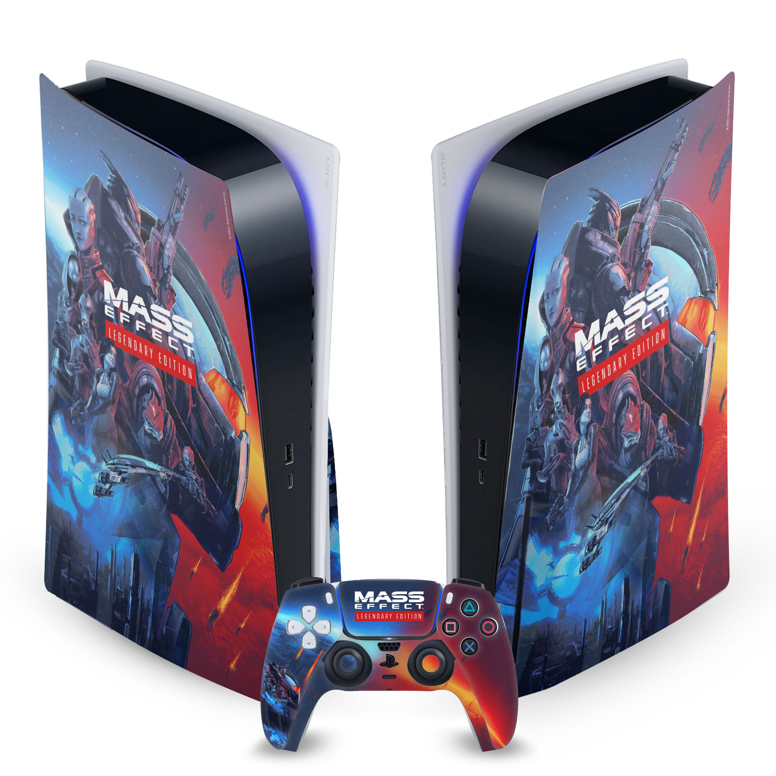 MASS EFFECT LEGENDARY GRAPHICS VINYL SKIN DECAL FOR SONY PS5 DISC EDITION BUNDLE