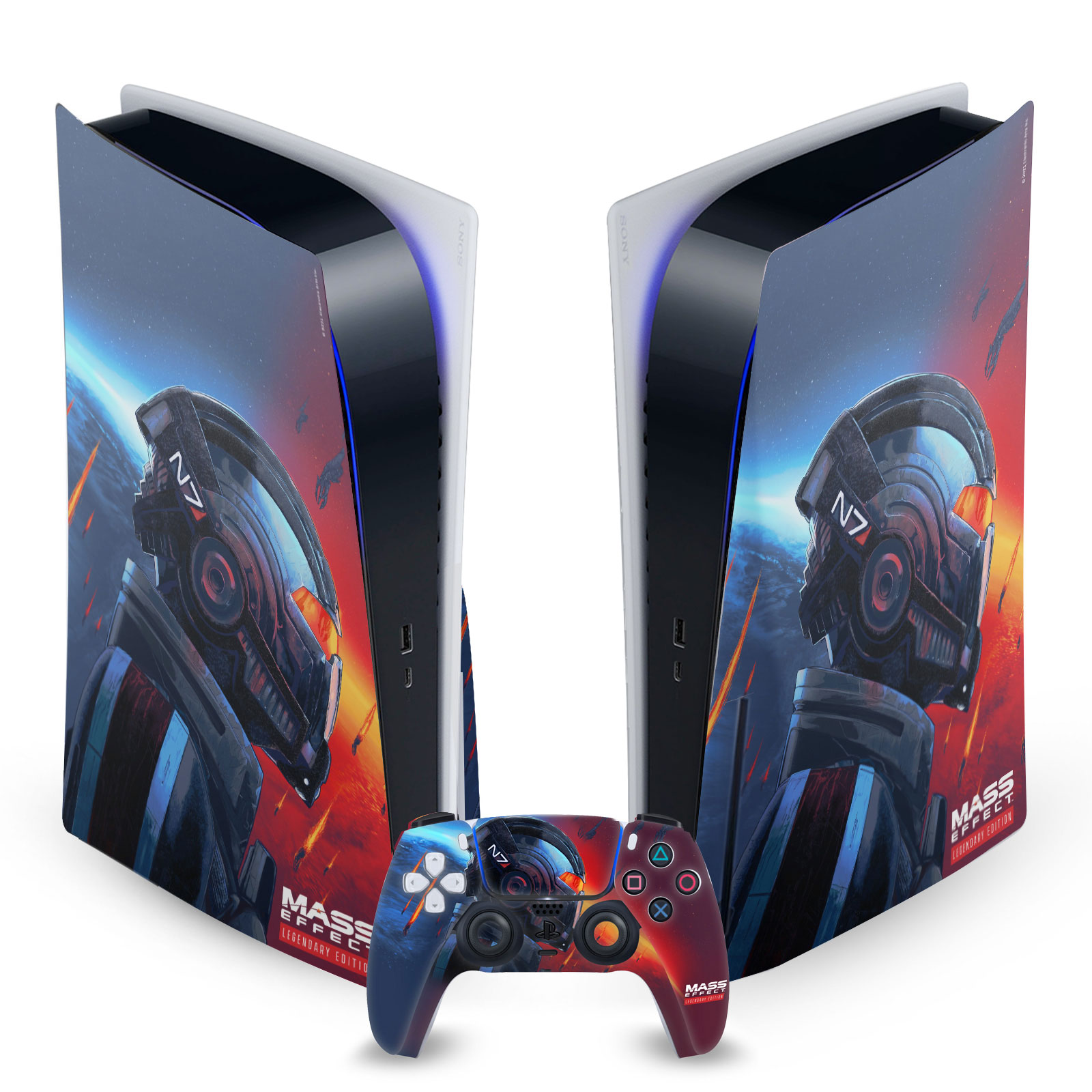 MASS EFFECT LEGENDARY GRAPHICS VINYL SKIN DECAL FOR SONY PS5 DISC EDITION BUNDLE