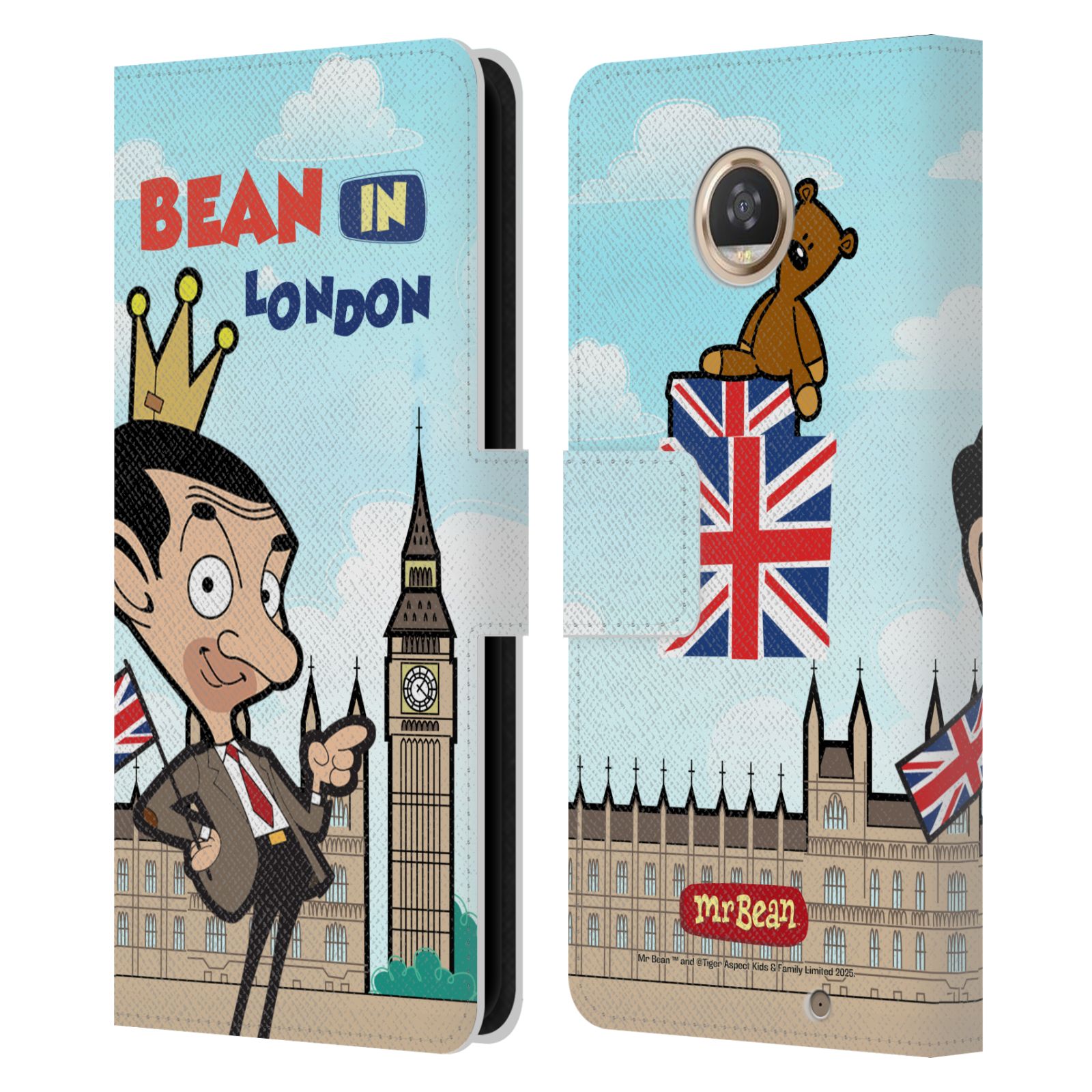 MR. BEAN: THE ANIMATED SERIES GRAPHIC ART LEATHER BOOK CASE FOR MOTOROLA PHONES