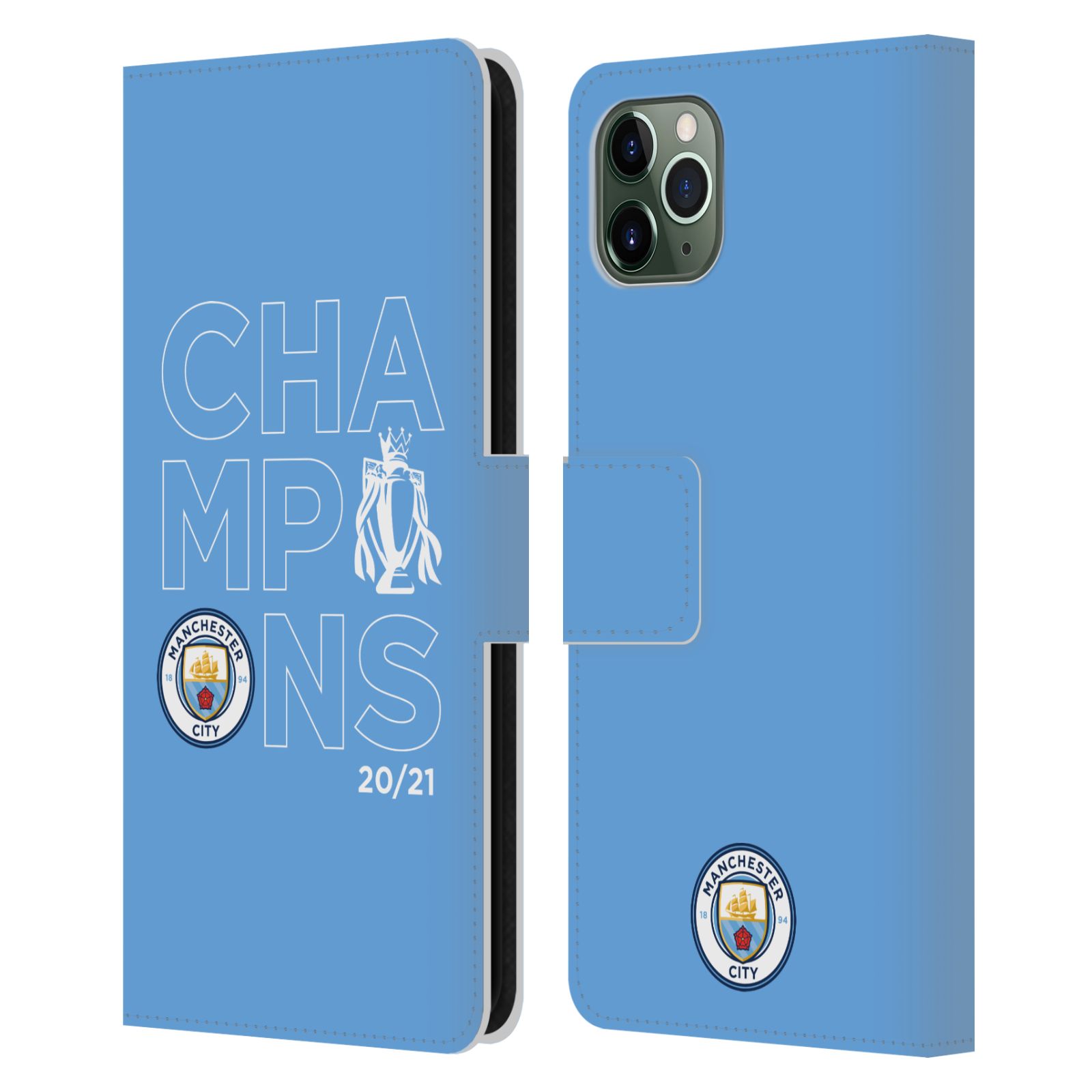 MAN CITY FC 2021 LEAGUE CHAMPIONS ÉTUI COQUE DE LIVRE EN CUIR POUR APPLE iPHONE - Photo 9 sur 12