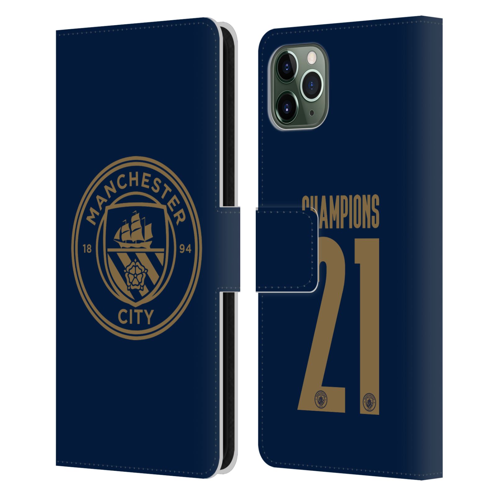 MAN CITY FC 2021 LEAGUE CHAMPIONS ÉTUI COQUE DE LIVRE EN CUIR POUR APPLE iPHONE - Photo 10 sur 12