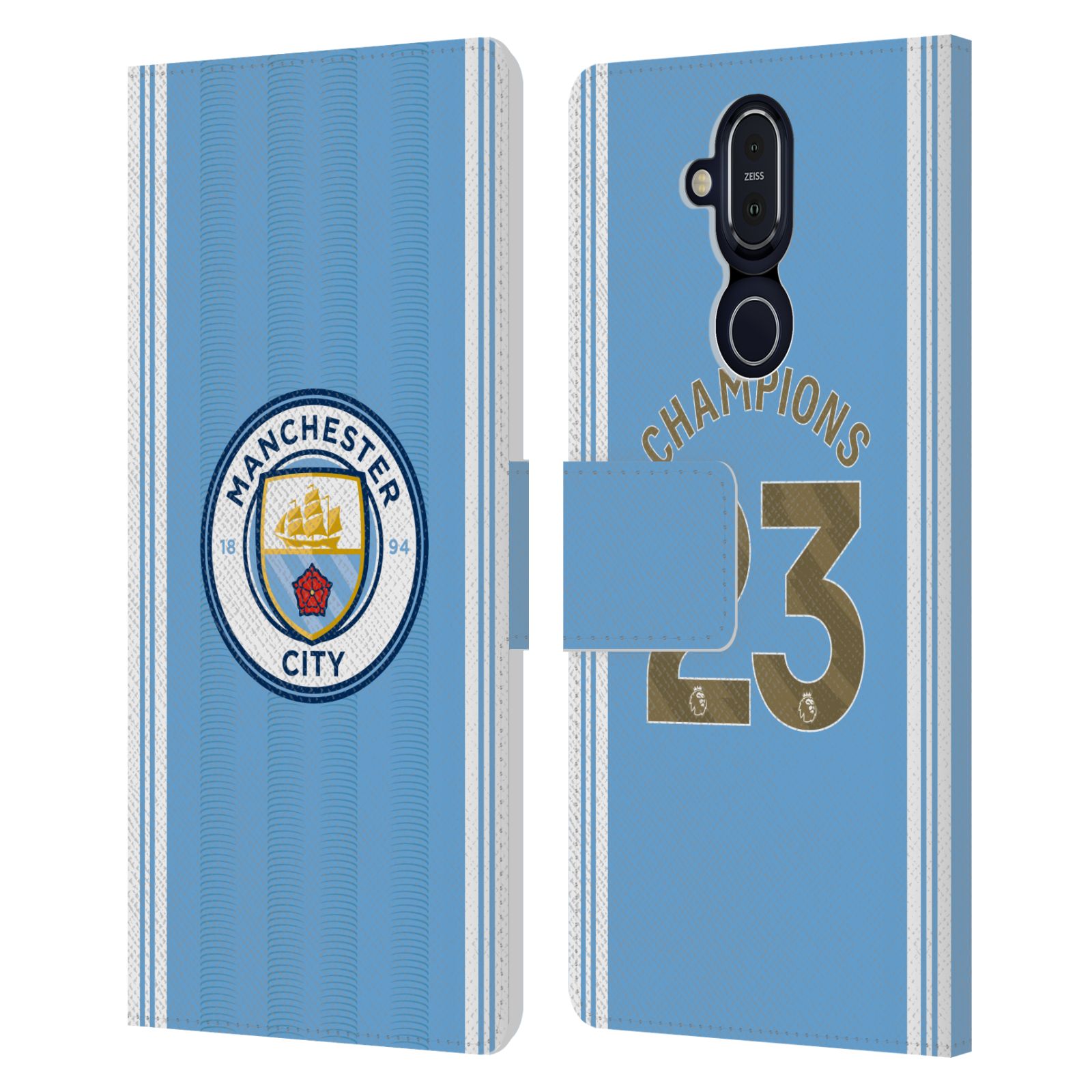 MANCHESTER CITY MAN CITY FC 2023 CHAMPIONS LEATHER BOOK CASE FOR NOKIA PHONES - Picture 8 of 9