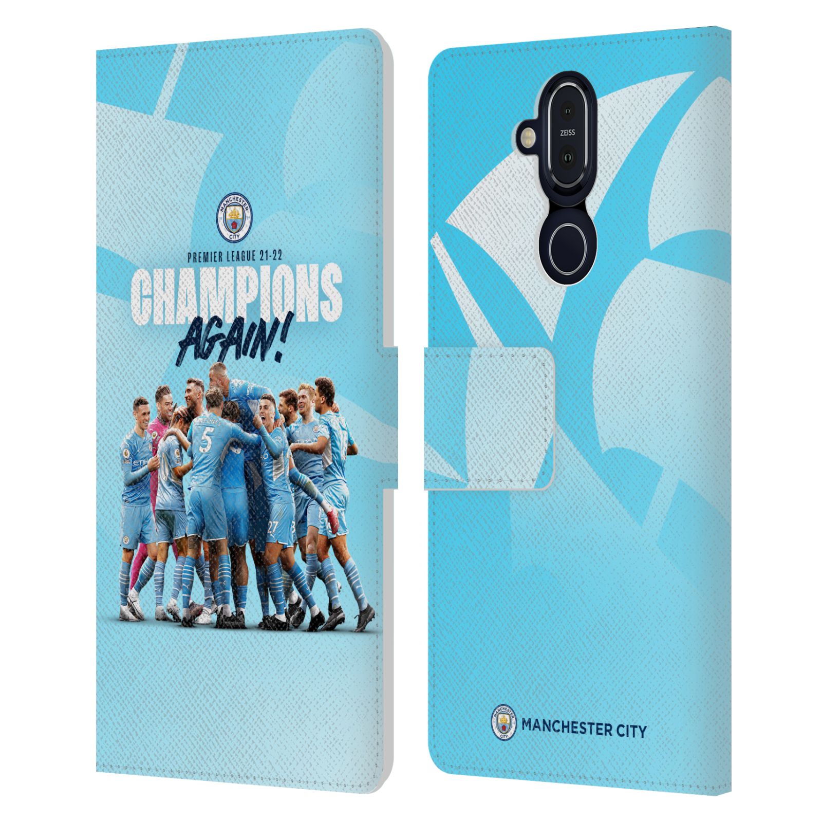 MAN CITY FC 2021/22 PREMIER LEAGUE CHAMPIONS LEATHER BOOK CASE FOR NOKIA PHONES - Picture 8 of 10