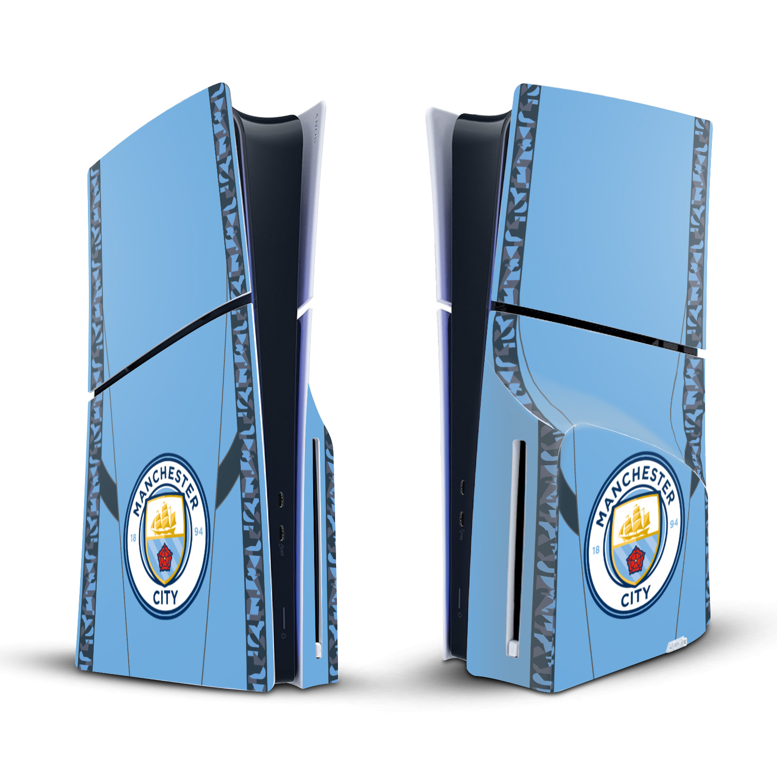 MAN CITY FC 2024 CHAMPIONS VINYL SKIN DECAL FOR SONY PS5 SLIM DISC CONSOLE