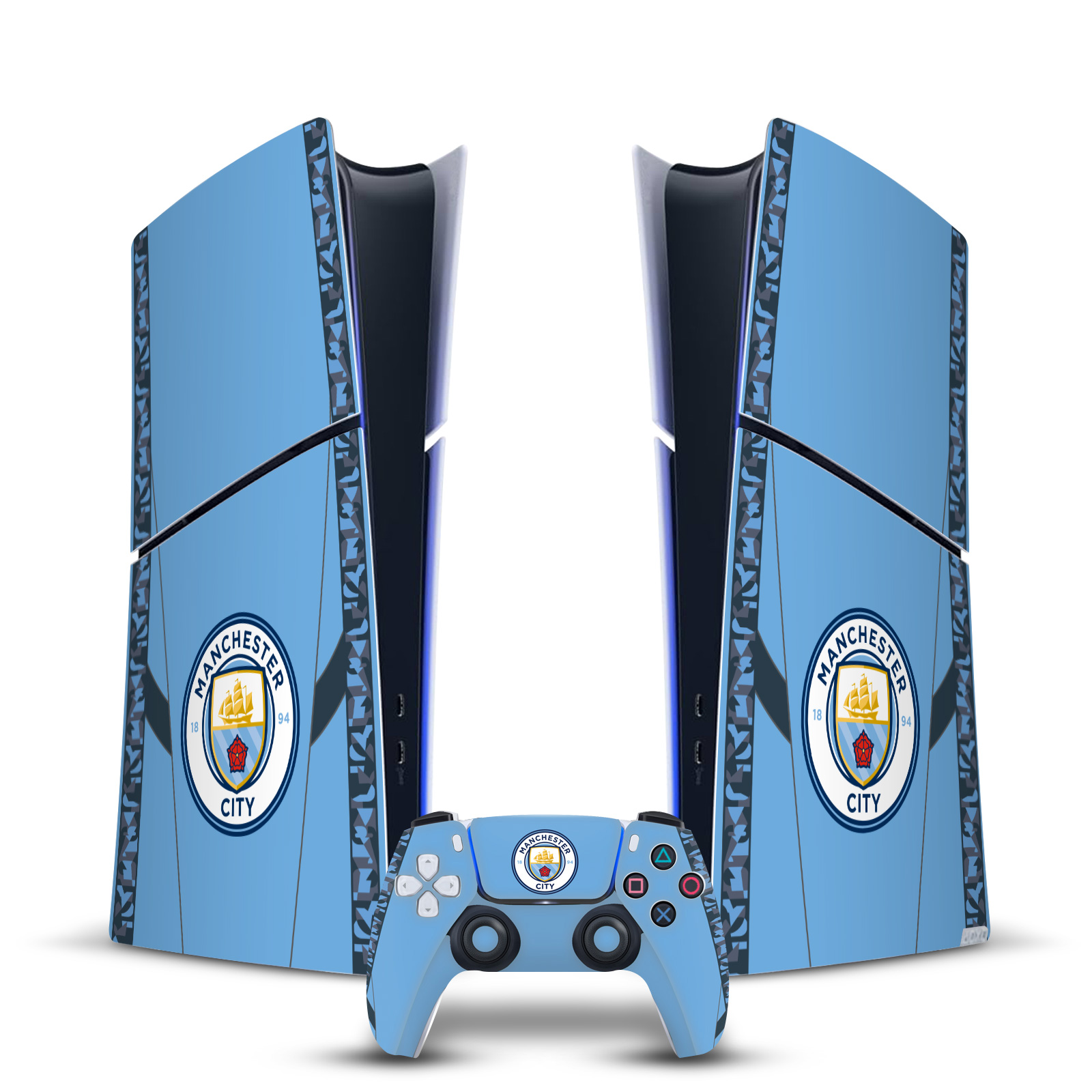 MAN CITY FC 2024 CHAMPIONS VINYL SKIN FOR PS5 SLIM DIGITAL CONSOLE & CONTROLLER