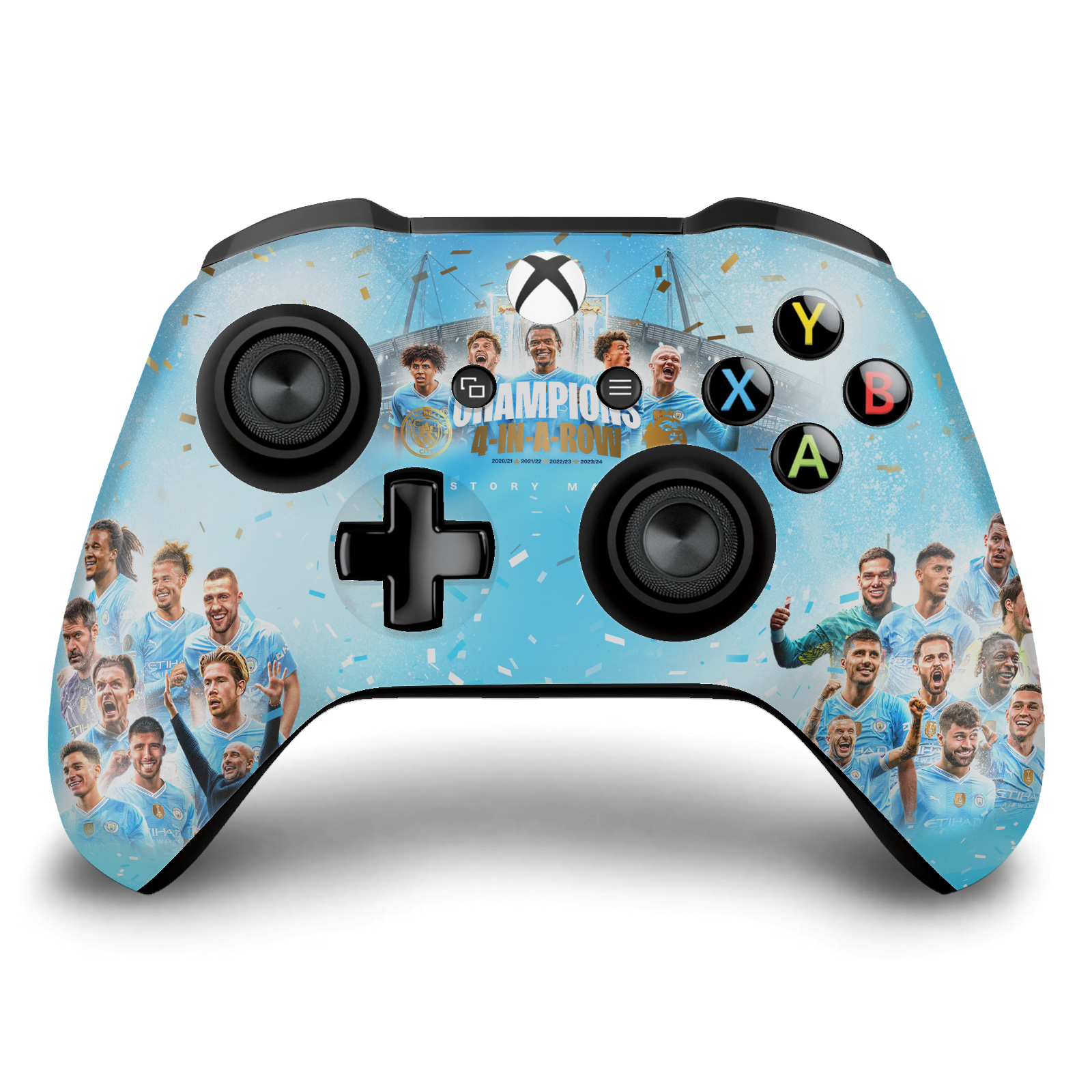 MAN CITY FC 2024 CHAMPIONS VINYL SKIN DECAL FOR XBOX ONE S / X CONTROLLER