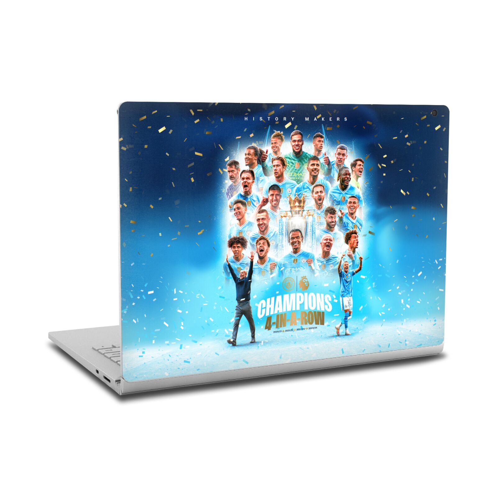 MANCHESTER CITY MAN CITY FC 2024 CHAMPIONS VINYL SKIN FOR MICROSOFT SURFACE - Picture 8 of 8