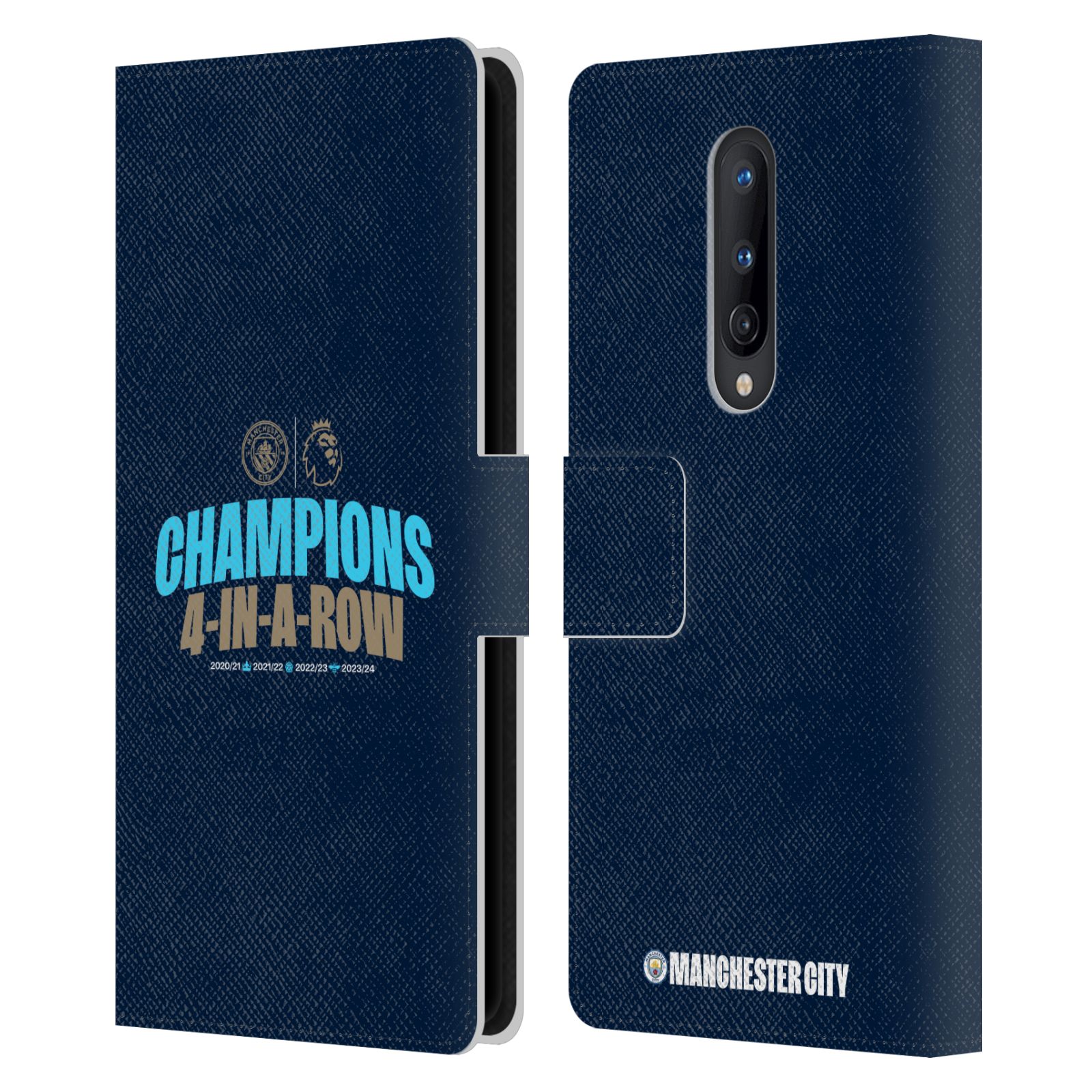 MAN CITY FC 2024 PREMIER LEAGUE CHAMPIONS LEATHER BOOK CASE FOR ONEPLUS PHONES - Picture 7 of 9