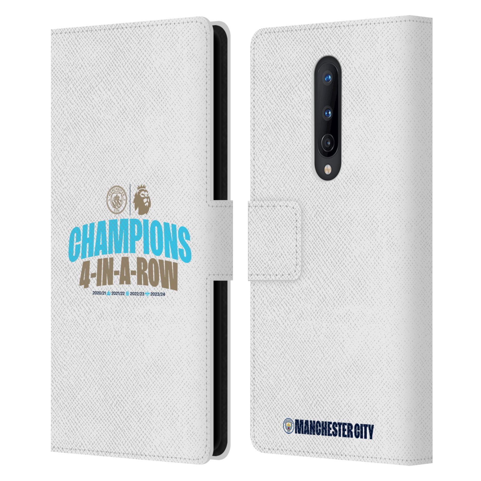 MAN CITY FC 2024 PREMIER LEAGUE CHAMPIONS LEATHER BOOK CASE FOR ONEPLUS PHONES - Picture 8 of 9