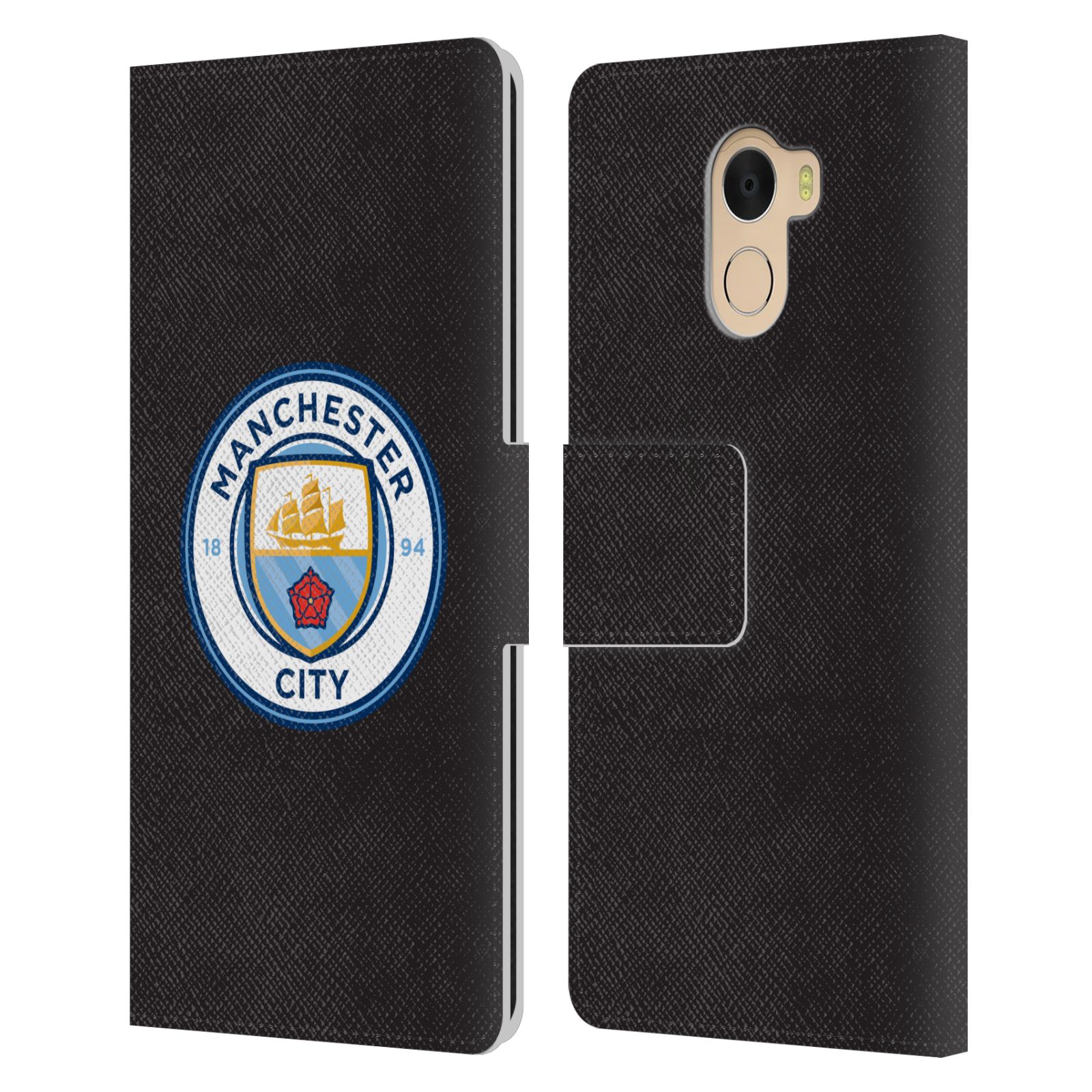 MANCHESTER CITY MAN CITY FC BADGE LEATHER BOOK CASE FOR WILEYFOX & ESSENTIAL - Picture 7 of 16